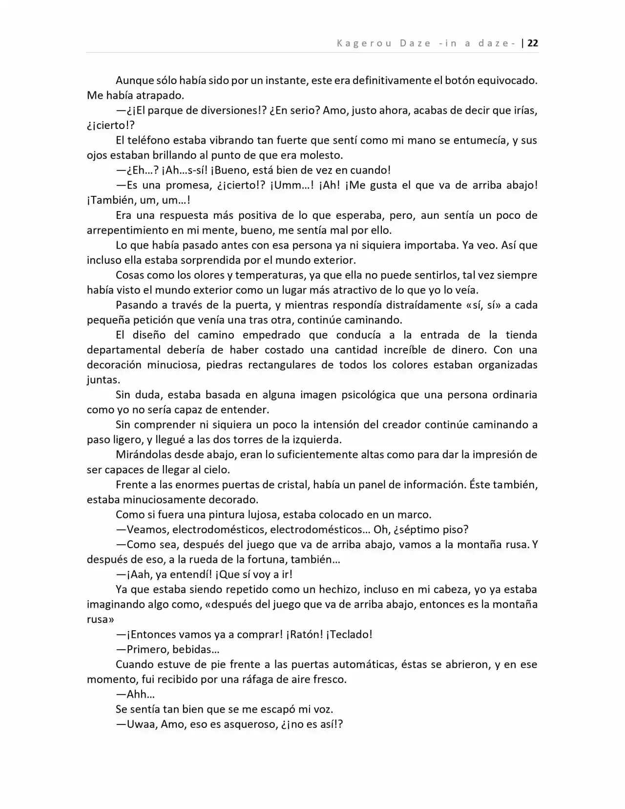 Kagerou Days (Novela) - Capítulo 2 - Página 18 - LectorTMOo