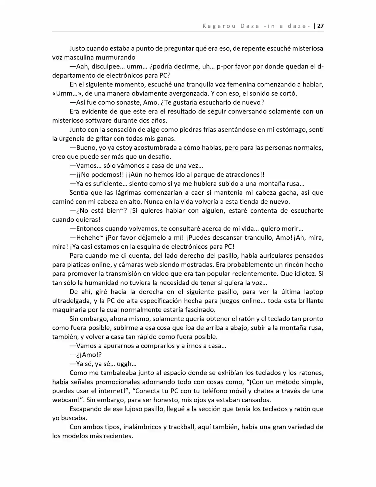 Kagerou Days (Novela) - Capítulo 2 - Página 23 - LectorTMOo