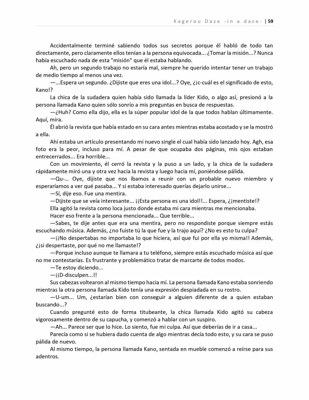 Kagerou Days (Novela) - Capítulo 4 - Página 20 - LectorTMOo