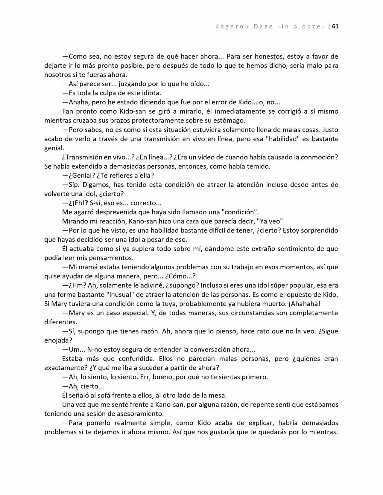 Kagerou Days (Novela) - Capítulo 4 - Página 22 - LectorTMOo