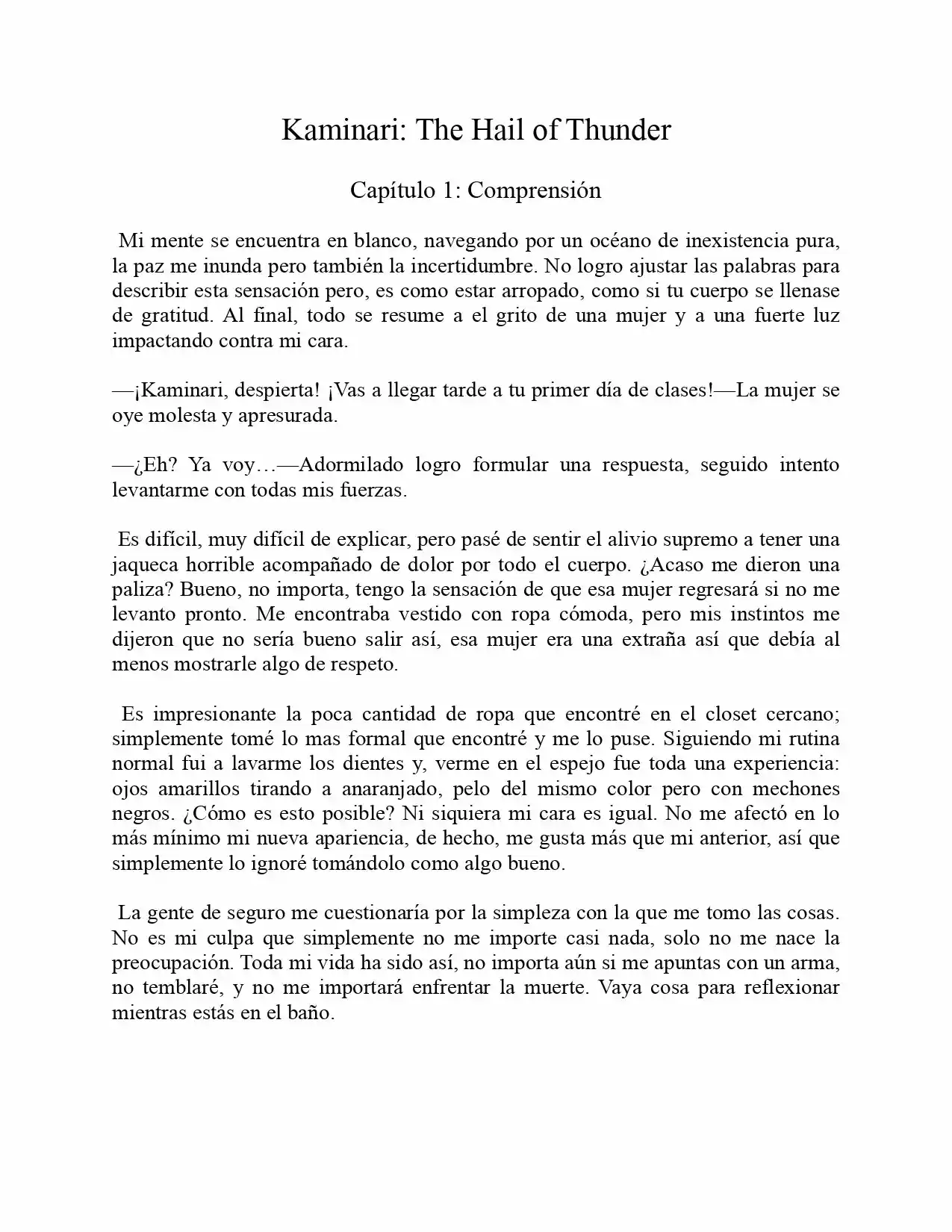 Kaminari: The Hail Of Thunder (Novela) - Capítulo 1 - Página 1 - LectorTMOo