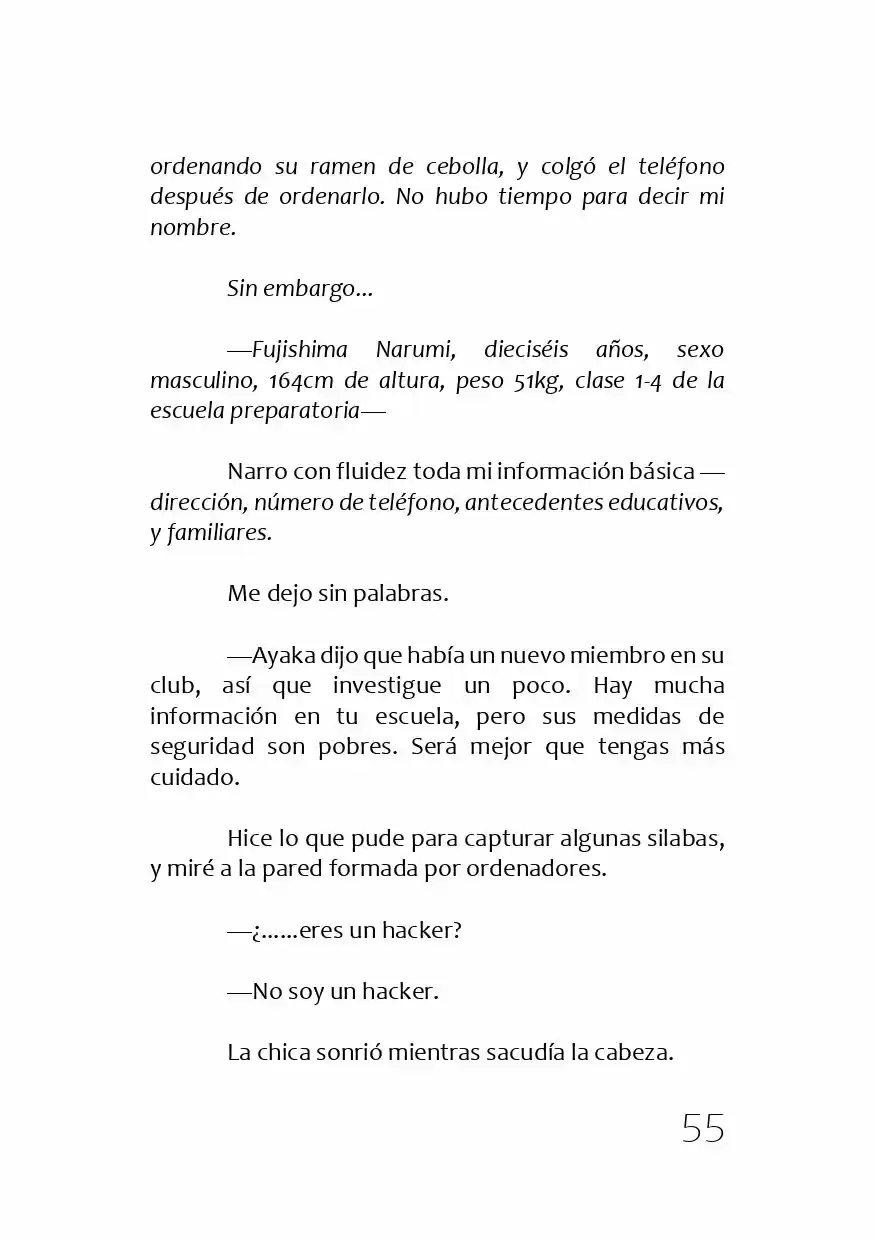 Kamisama No Memochou (Novela) - Capítulo 1 - Página 54 - LectorTMOo