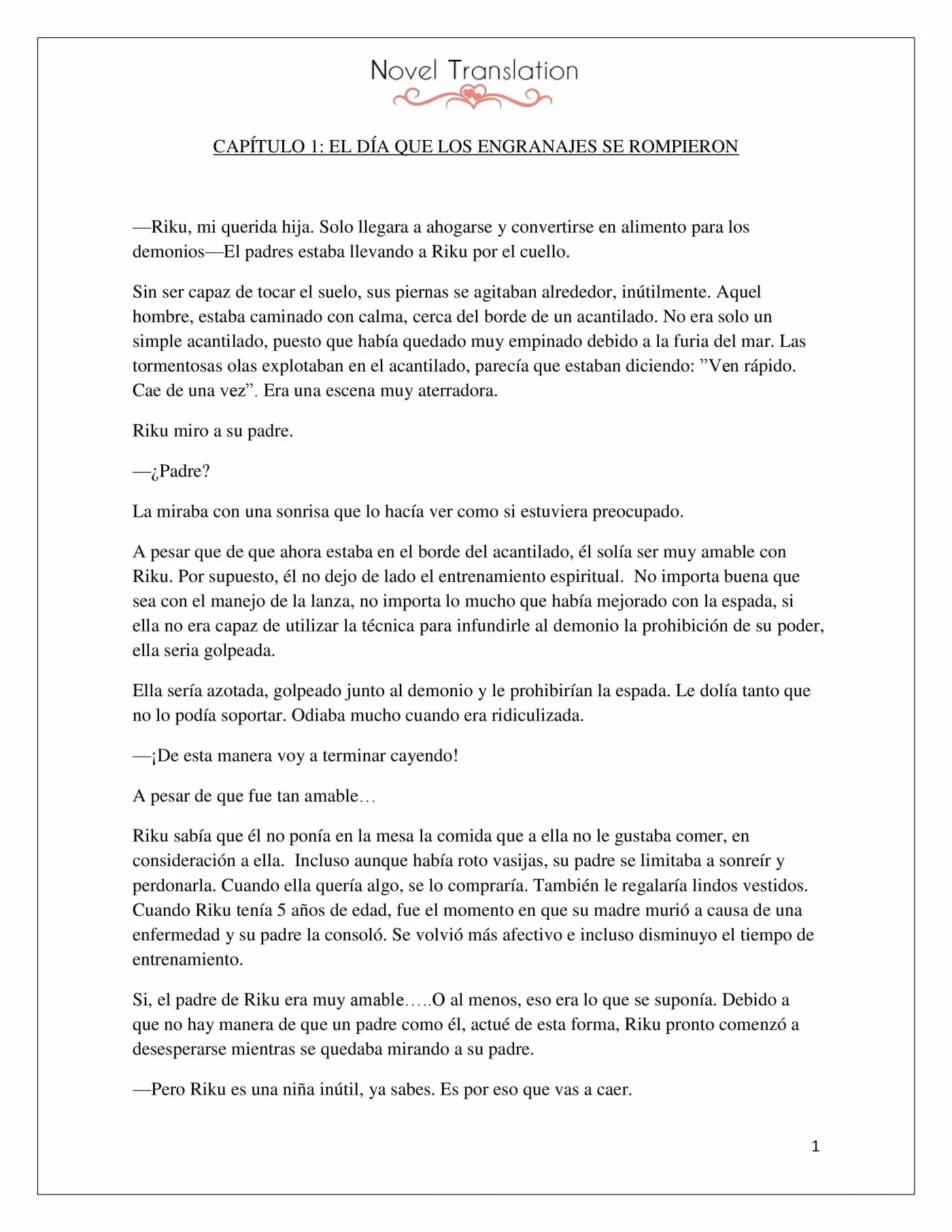 Katahane No Riku (Novela) - Capítulo 1 - Página 1 - LectorTMOo