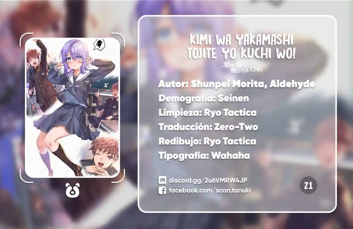Kimi Wa Yakamashi Tojite Yo Kuchi Wo! - Capítulo 21 - Página 1 - LectorTMOo