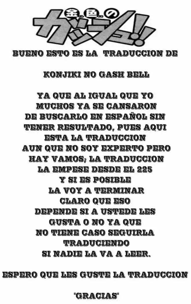 Konjiki No Gash Bell - Capítulo 226 - Página 1 - LectorTMOo