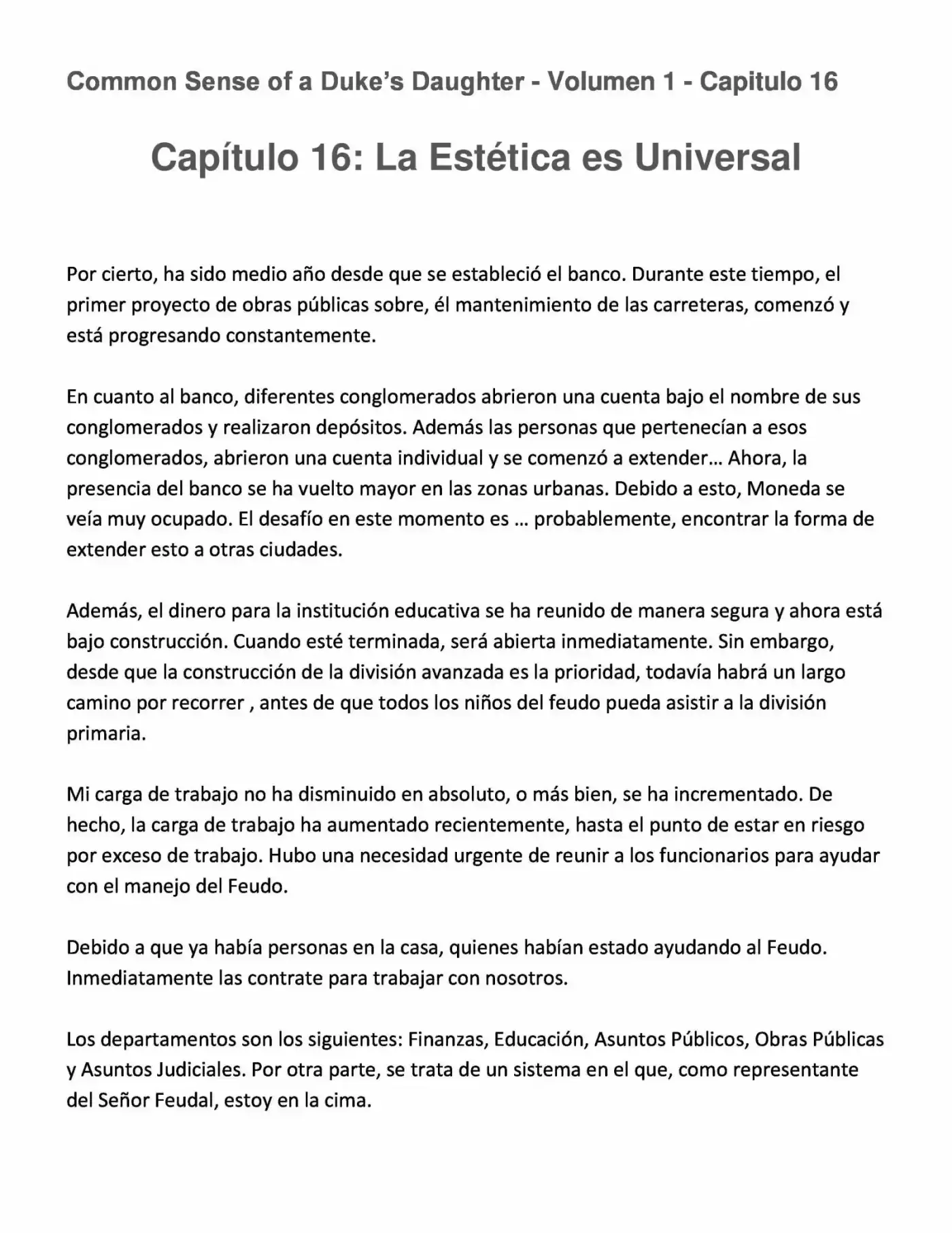 Koushaku Reijou No Tashinami" (Novela) - Capítulo 16 - Página 1 - LectorTMOo