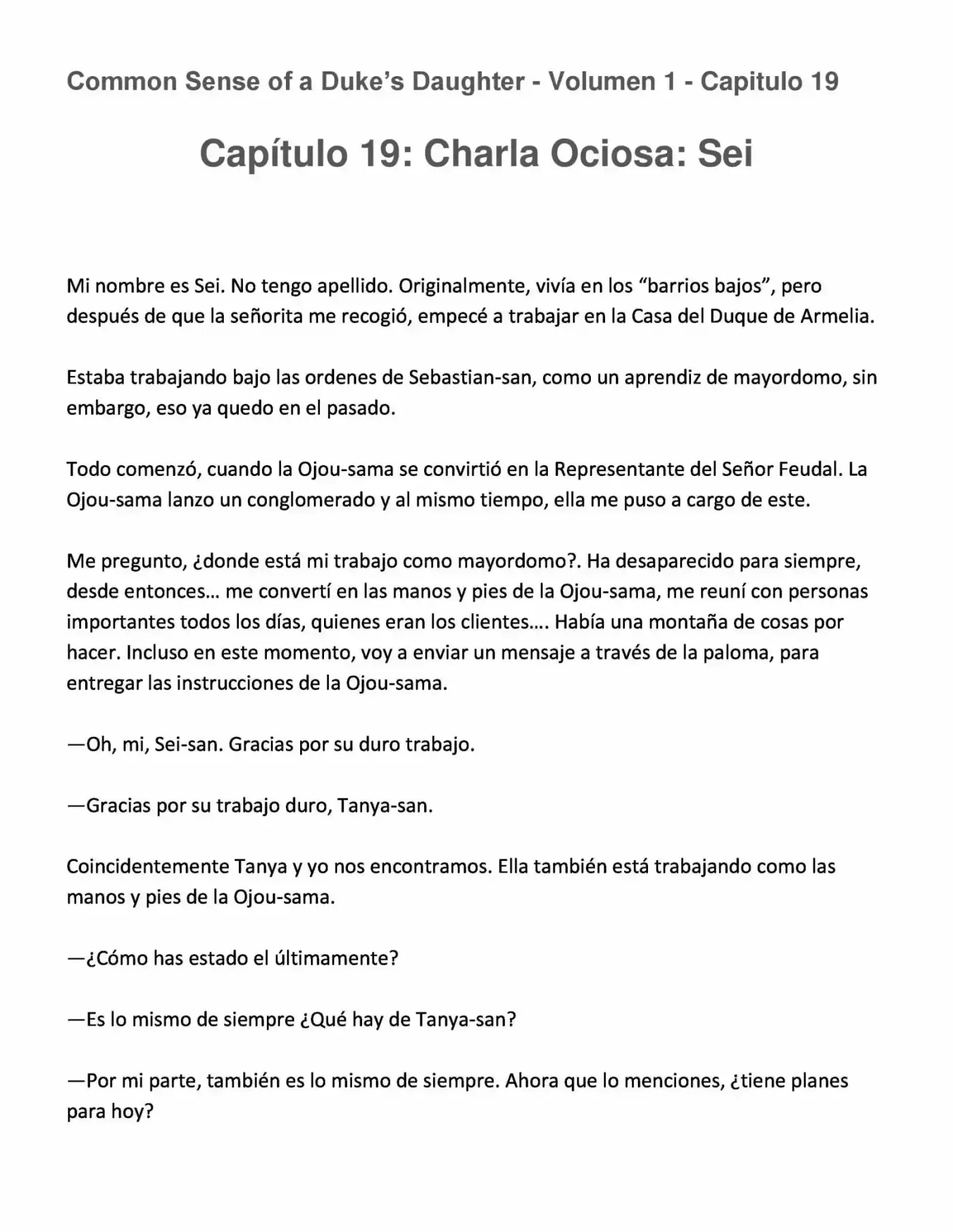 Koushaku Reijou No Tashinami" (Novela) - Capítulo 19 - Página 1 - LectorTMOo