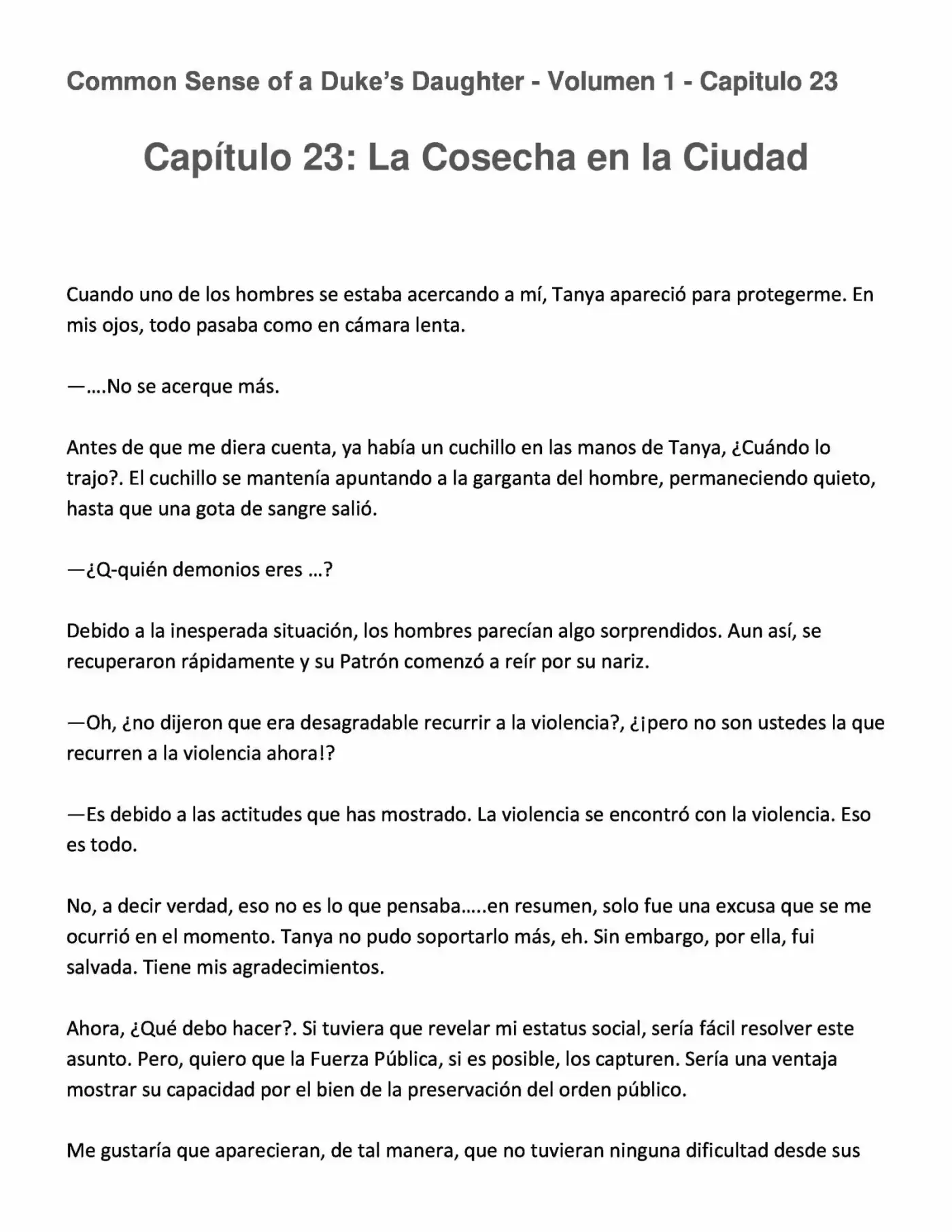 Koushaku Reijou No Tashinami" (Novela) - Capítulo 23 - Página 1 - LectorTMOo