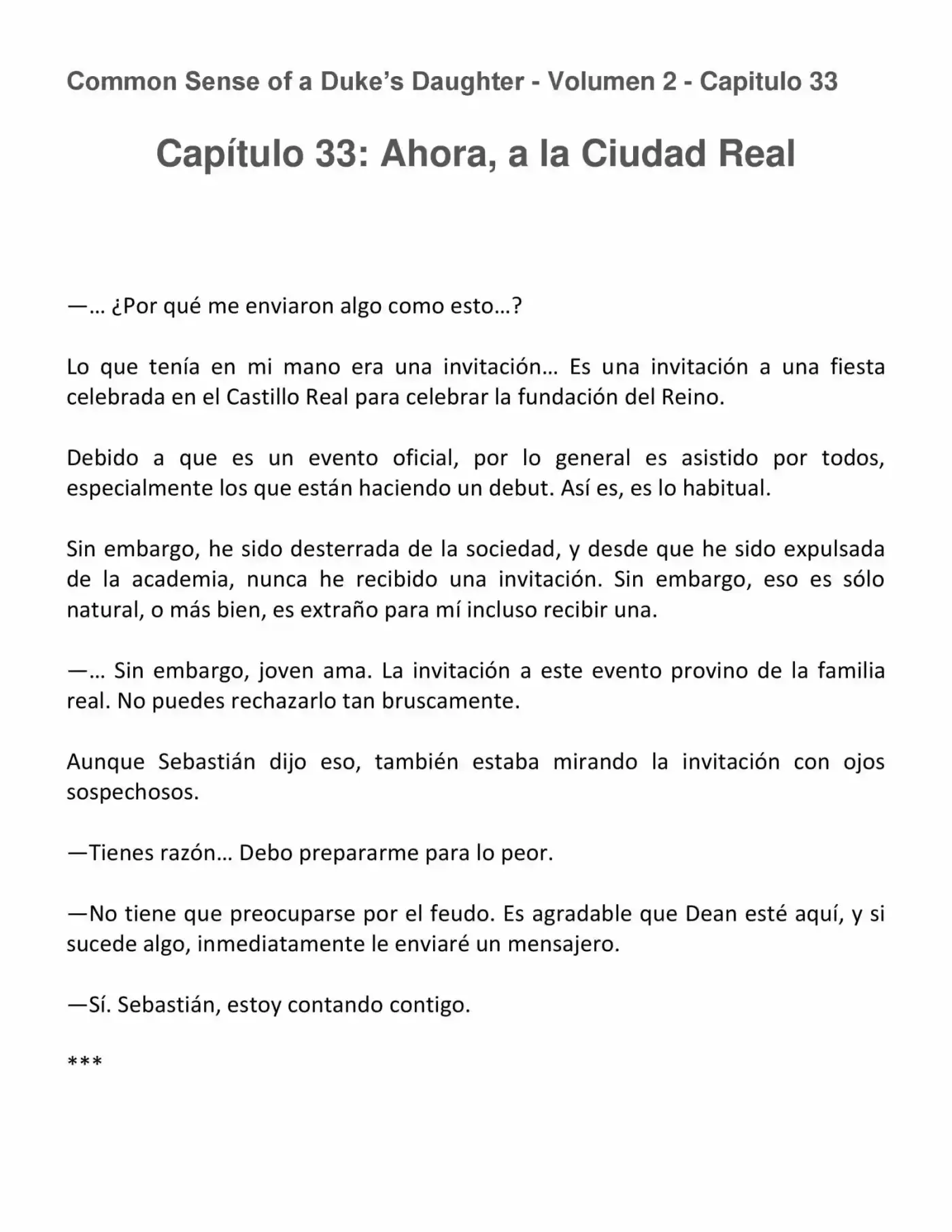 Koushaku Reijou No Tashinami" (Novela) - Capítulo 33 - Página 1 - LectorTMOo