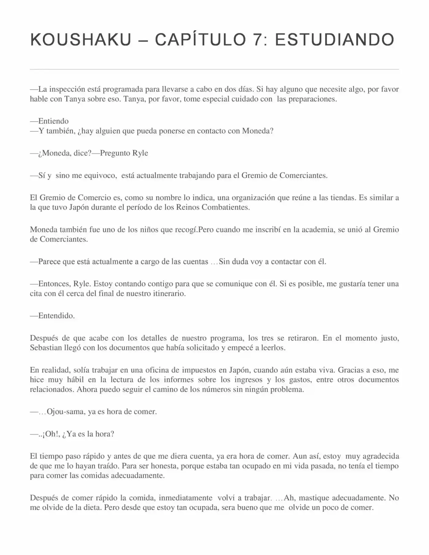 Koushaku Reijou No Tashinami" (Novela) - Capítulo 7 - Página 1 - LectorTMOo