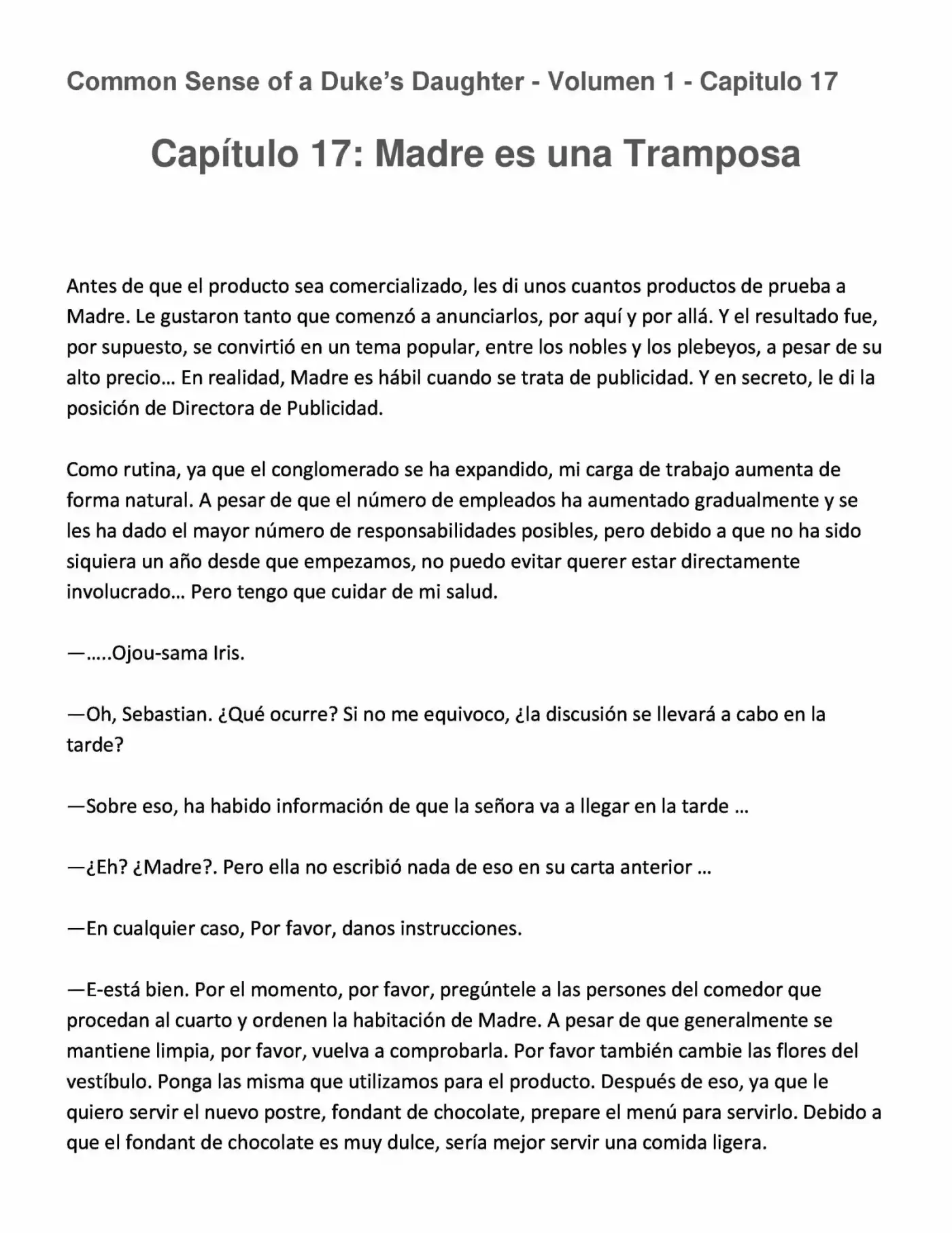 Koushaku Reijou No Tashinami" - Capítulo 17 - Página 1 - LectorTMOo
