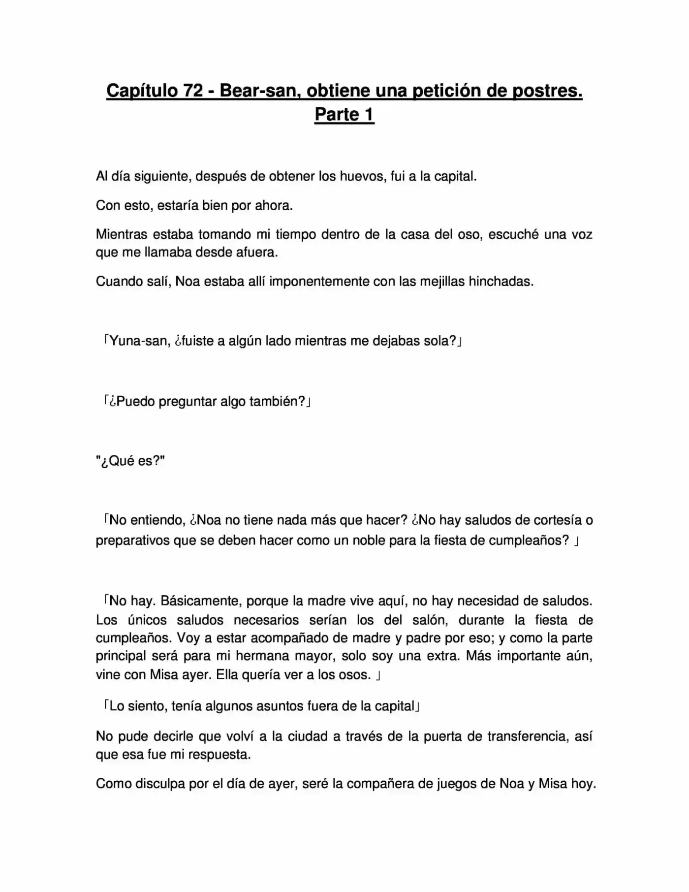 Kuma Kuma Kuma Bear (Novela) - Capítulo 72 - Página 1 - LectorTMOo