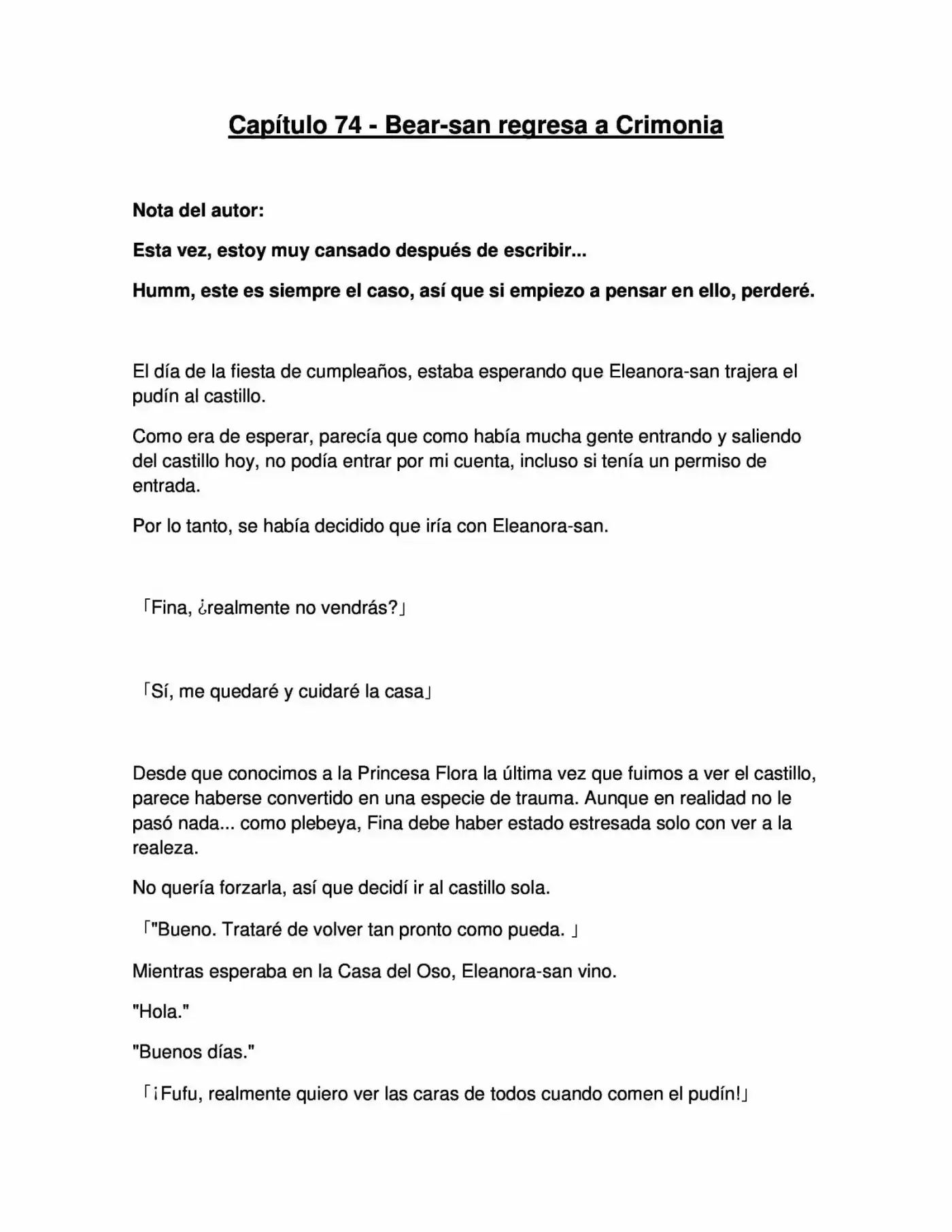 Kuma Kuma Kuma Bear (Novela) - Capítulo 74 - Página 1 - LectorTMOo