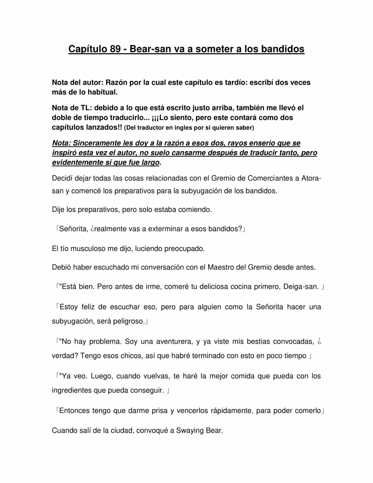 Kuma Kuma Kuma Bear (Novela) - Capítulo 89 - Página 1 - LectorTMOo