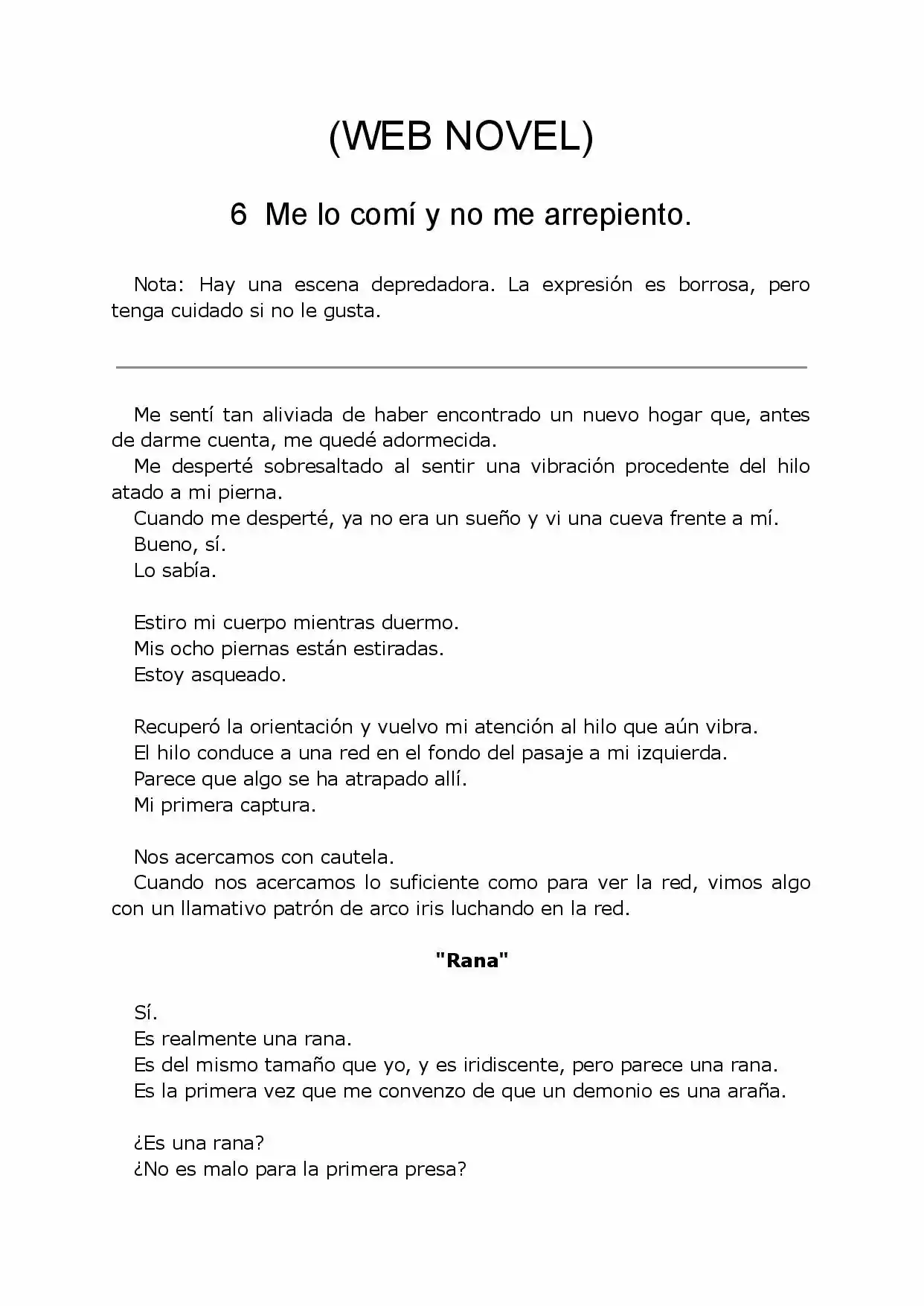 Kumo Desu Ga, Nani Ka? (WEB NOVEL) (Novela) - Capítulo 6 - Página 1 - LectorTMOo