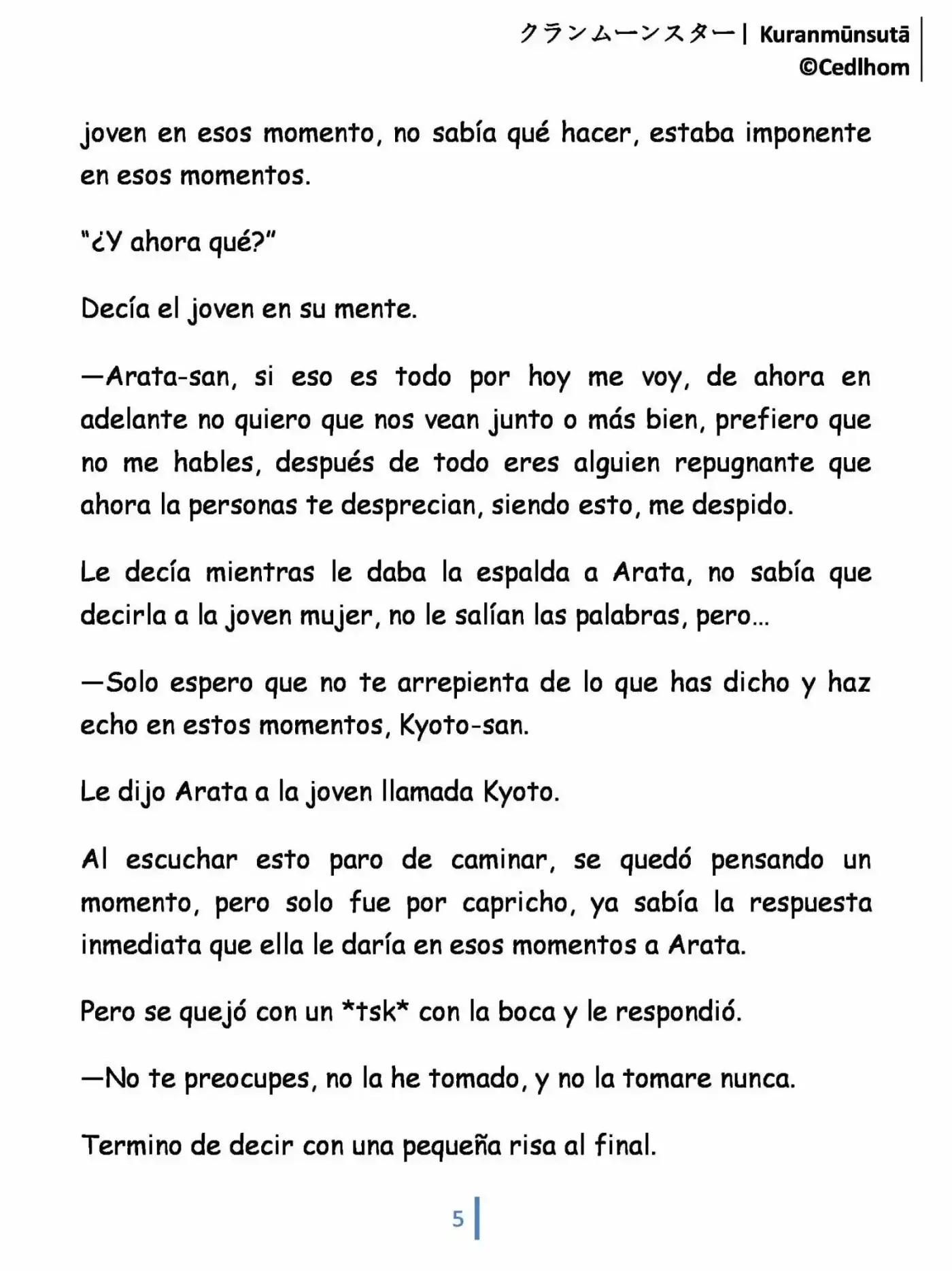 Kuranmūnsutā (Novela) - Capítulo 1 - Página 5 - LectorTMOo