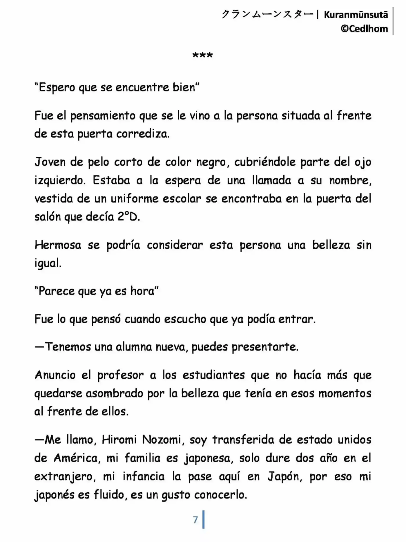 Kuranmūnsutā (Novela) - Capítulo 1 - Página 7 - LectorTMOo