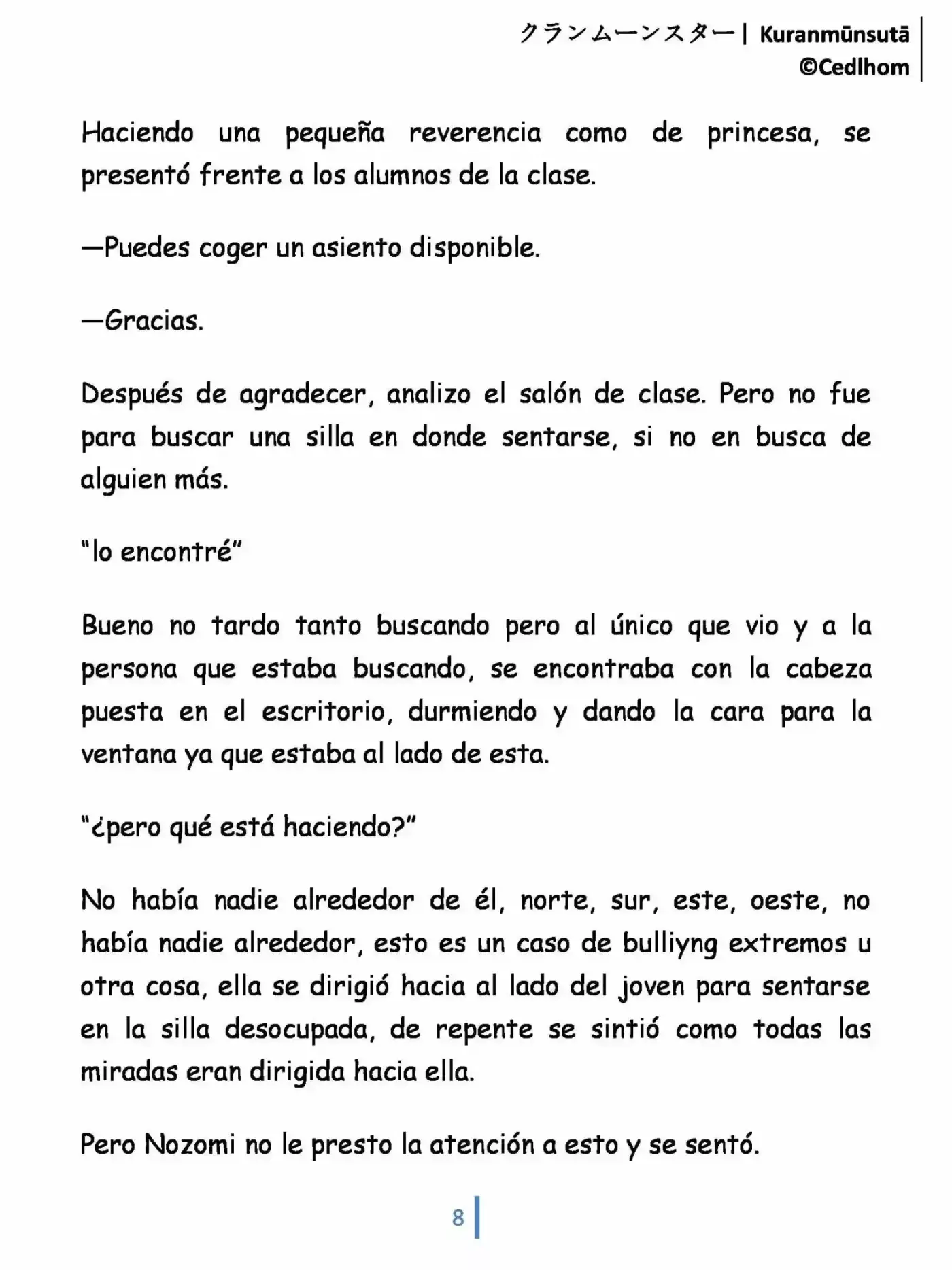Kuranmūnsutā (Novela) - Capítulo 1 - Página 8 - LectorTMOo