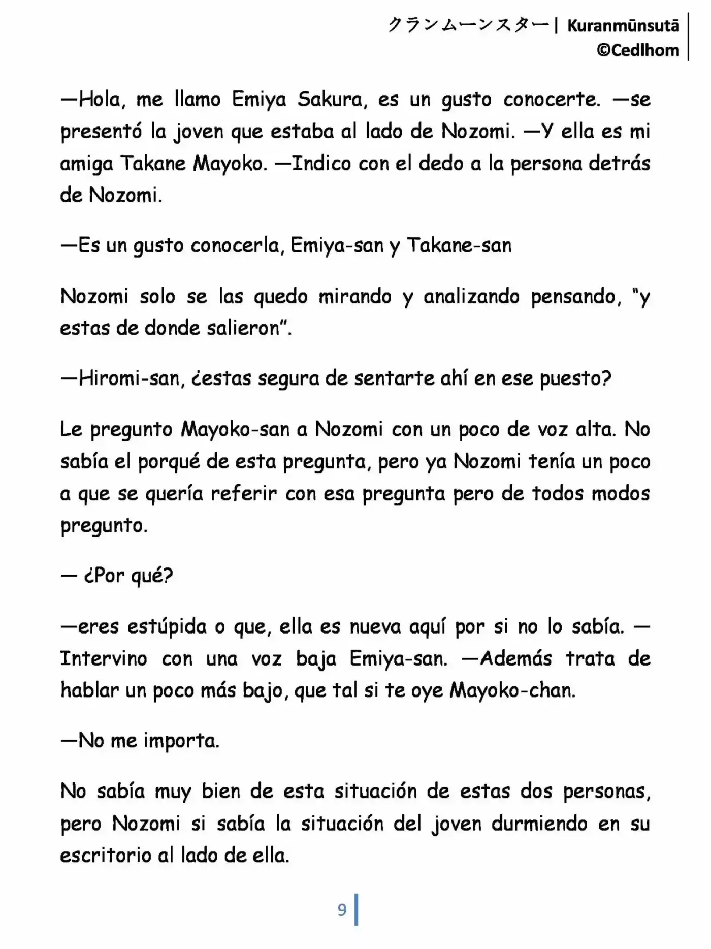 Kuranmūnsutā (Novela) - Capítulo 1 - Página 9 - LectorTMOo