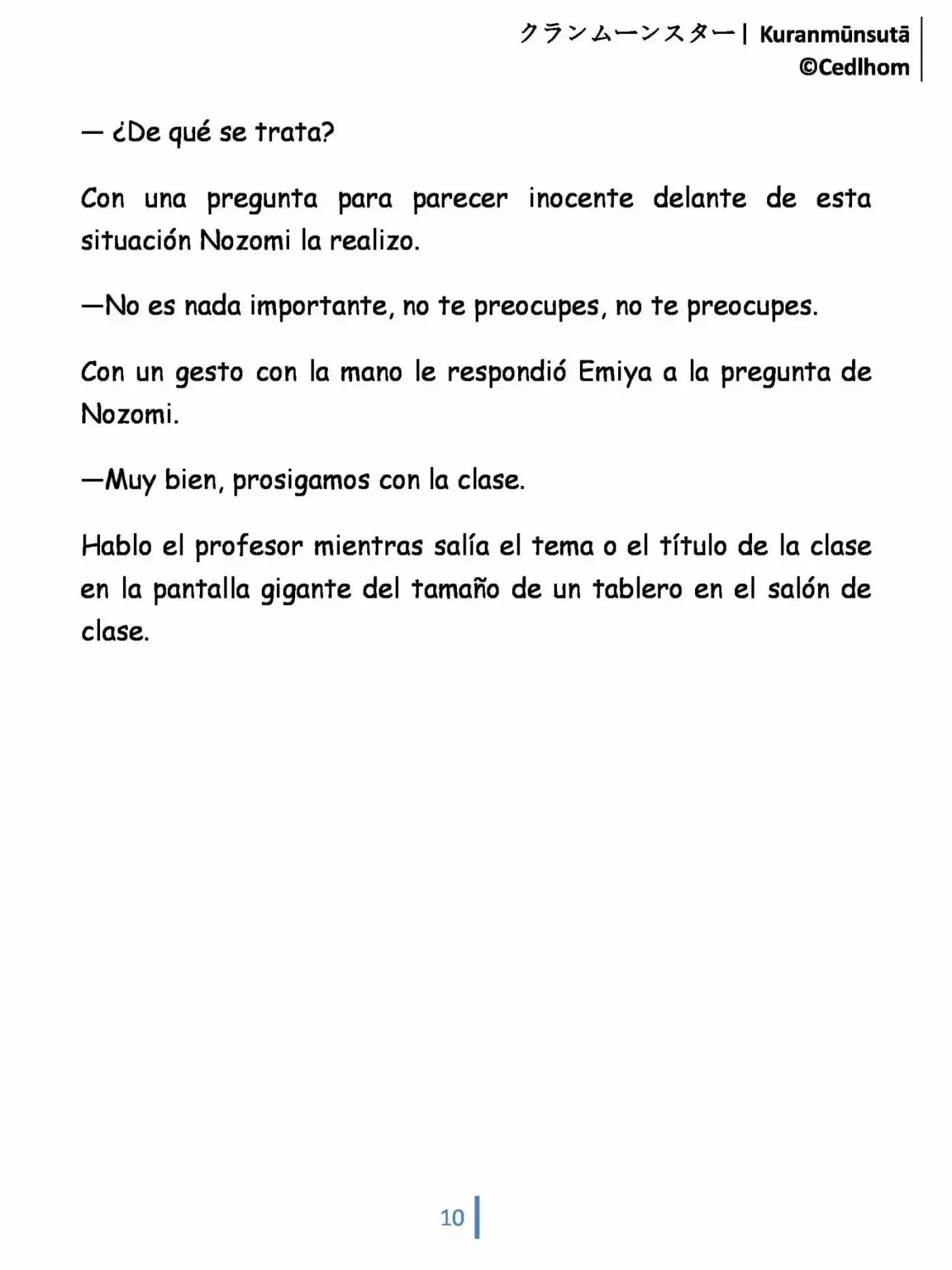 Kuranmūnsutā (Novela) - Capítulo 1 - Página 10 - LectorTMOo