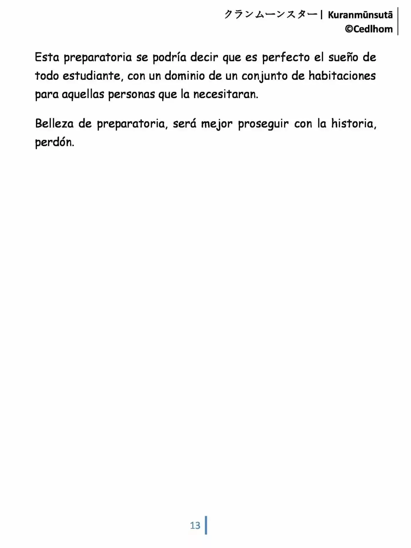 Kuranmūnsutā (Novela) - Capítulo 1 - Página 13 - LectorTMOo