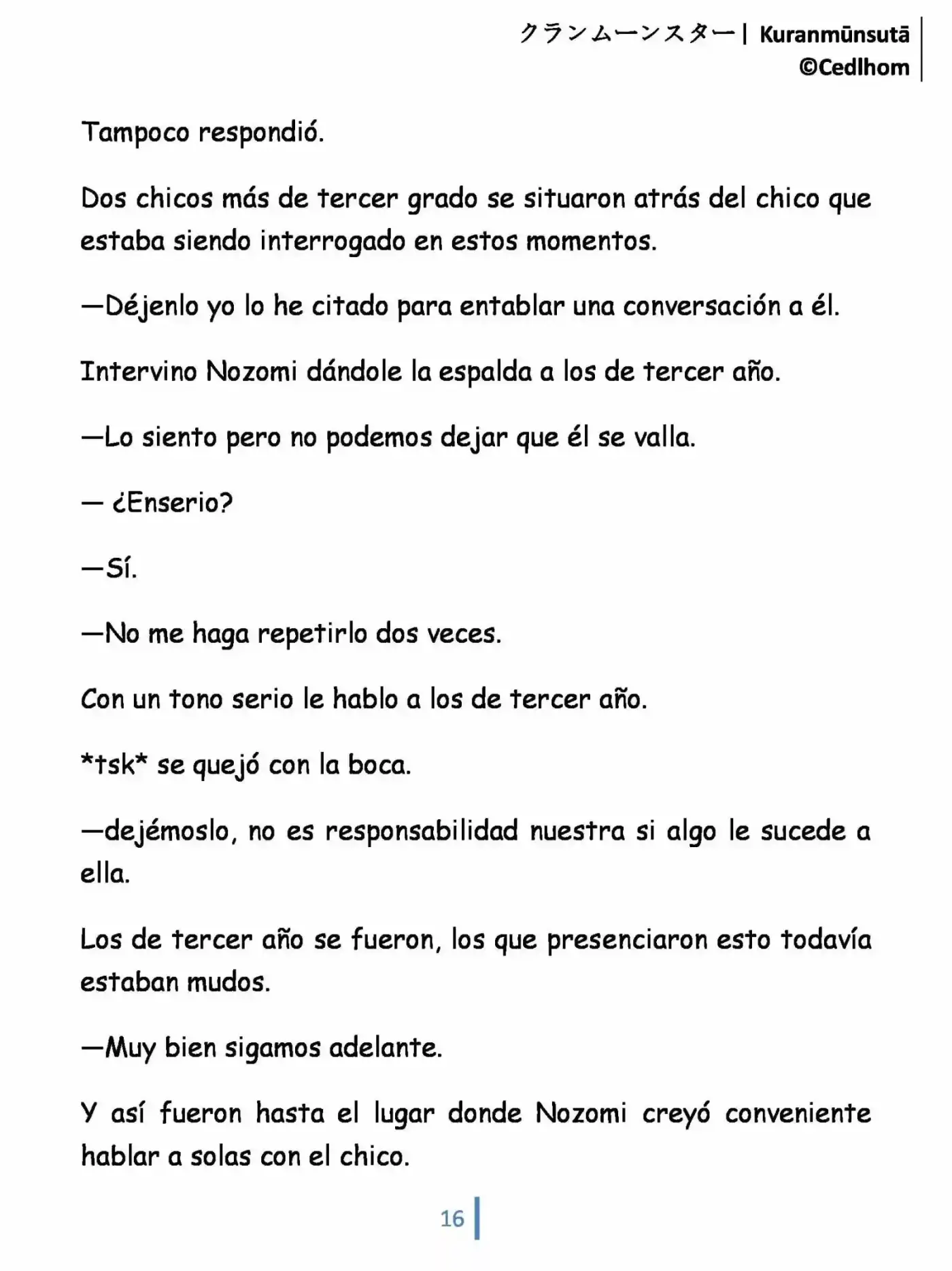 Kuranmūnsutā (Novela) - Capítulo 1 - Página 16 - LectorTMOo