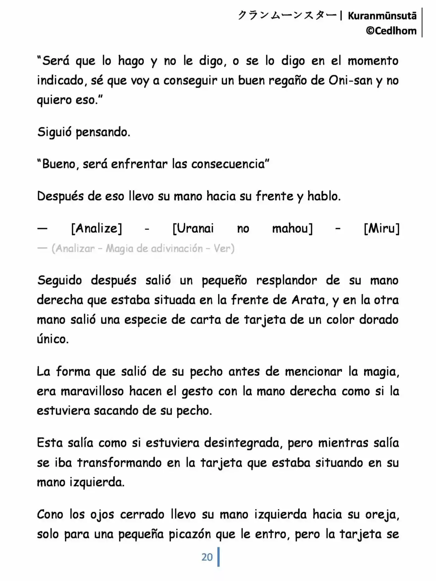 Kuranmūnsutā (Novela) - Capítulo 1 - Página 20 - LectorTMOo