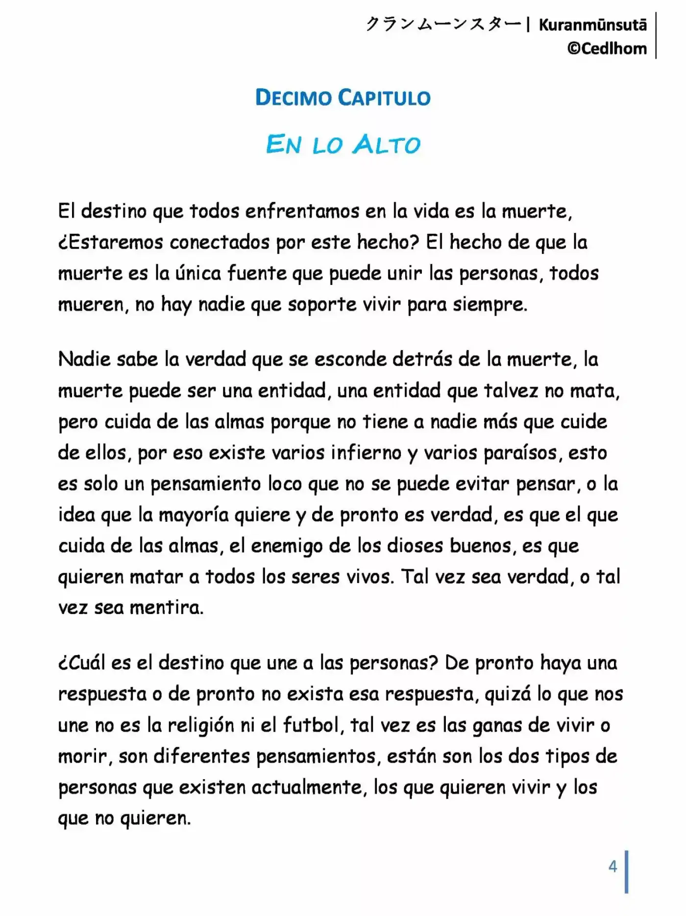 Kuranmūnsutā (Novela) - Capítulo 10 - Página 4 - LectorTMOo