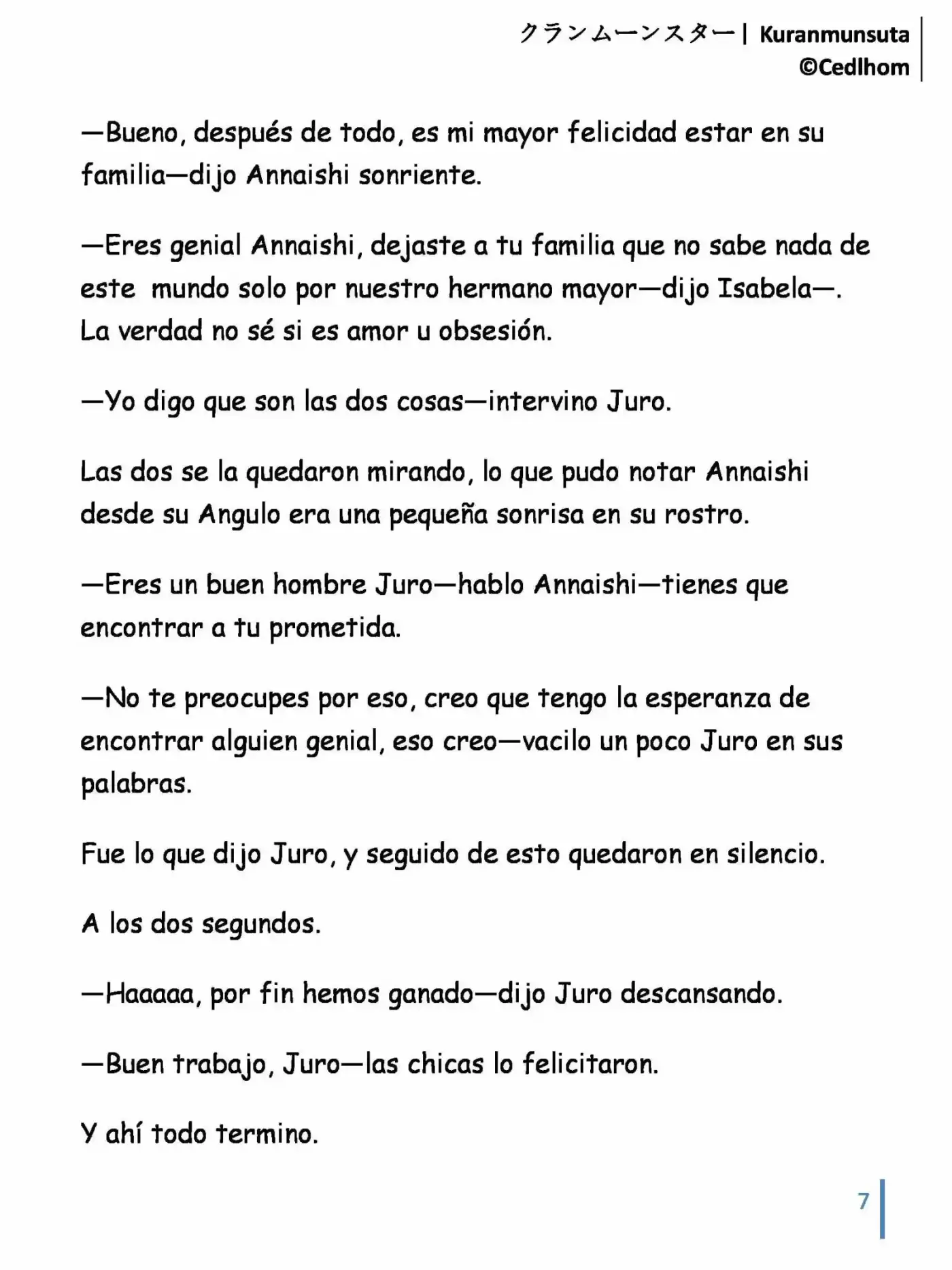 Kuranmūnsutā (Novela) - Capítulo 12 - Página 7 - LectorTMOo