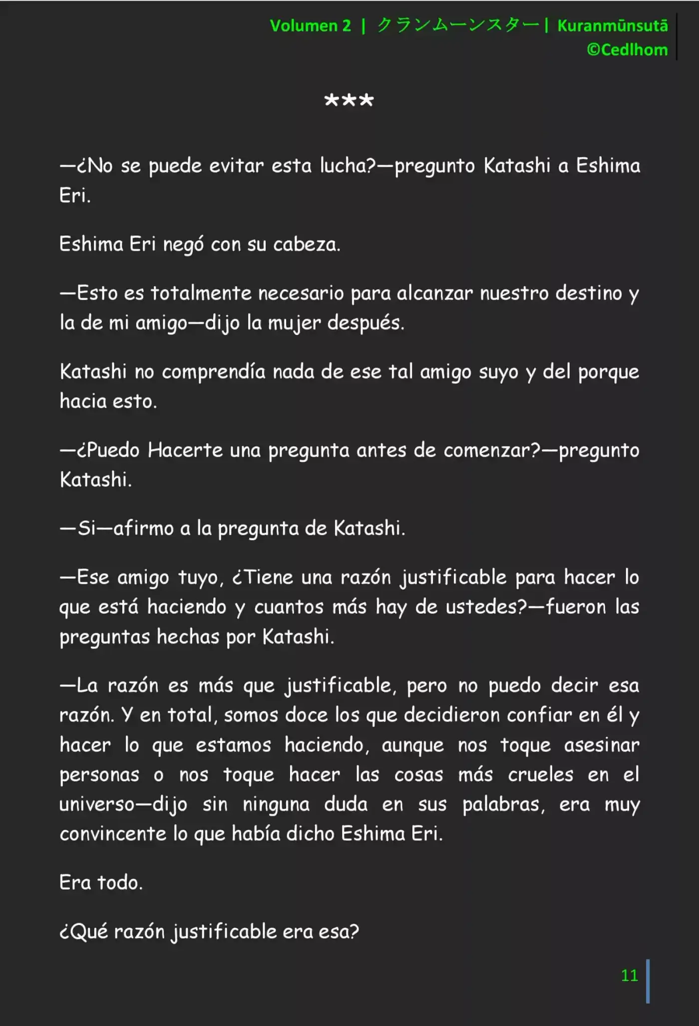 Kuranmūnsutā (Novela) - Capítulo 14 - Página 11 - LectorTMOo