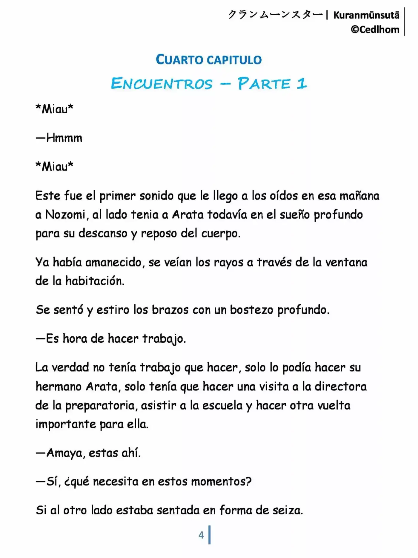 Kuranmūnsutā (Novela) - Capítulo 4 - Página 4 - LectorTMOo