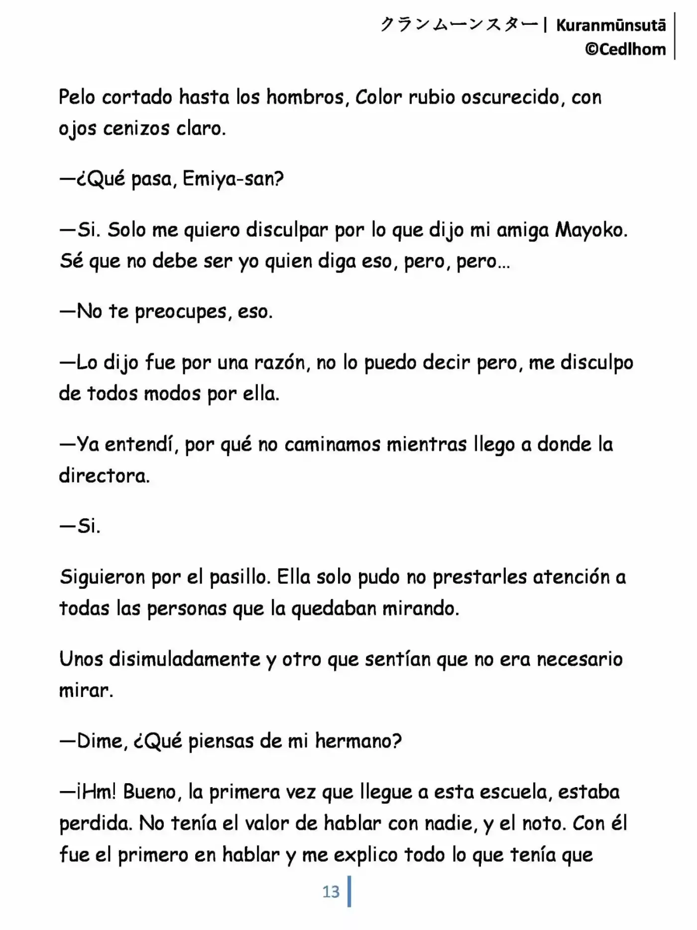 Kuranmūnsutā (Novela) - Capítulo 4 - Página 13 - LectorTMOo