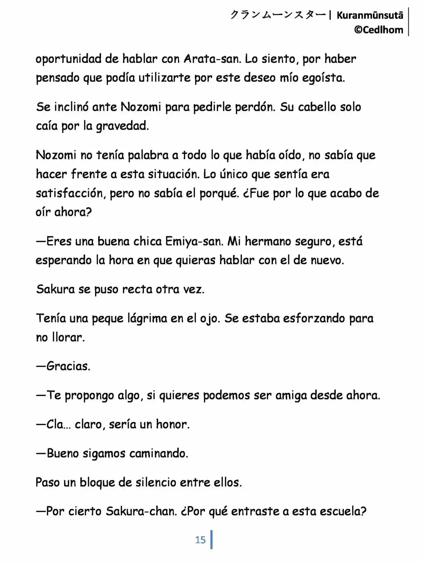 Kuranmūnsutā (Novela) - Capítulo 4 - Página 15 - LectorTMOo