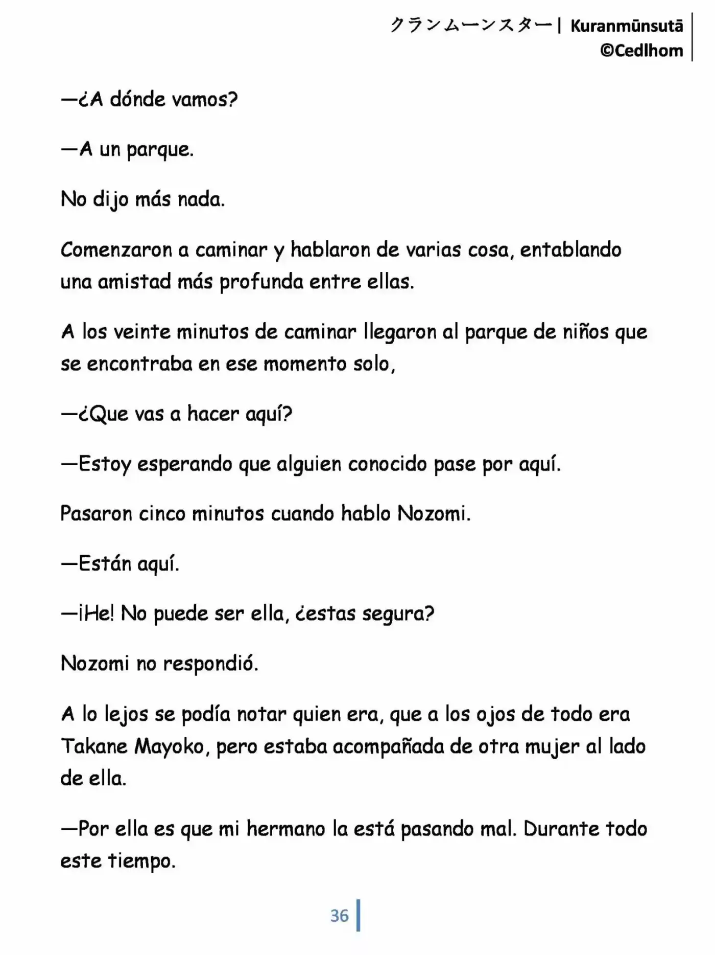 Kuranmūnsutā (Novela) - Capítulo 4 - Página 36 - LectorTMOo