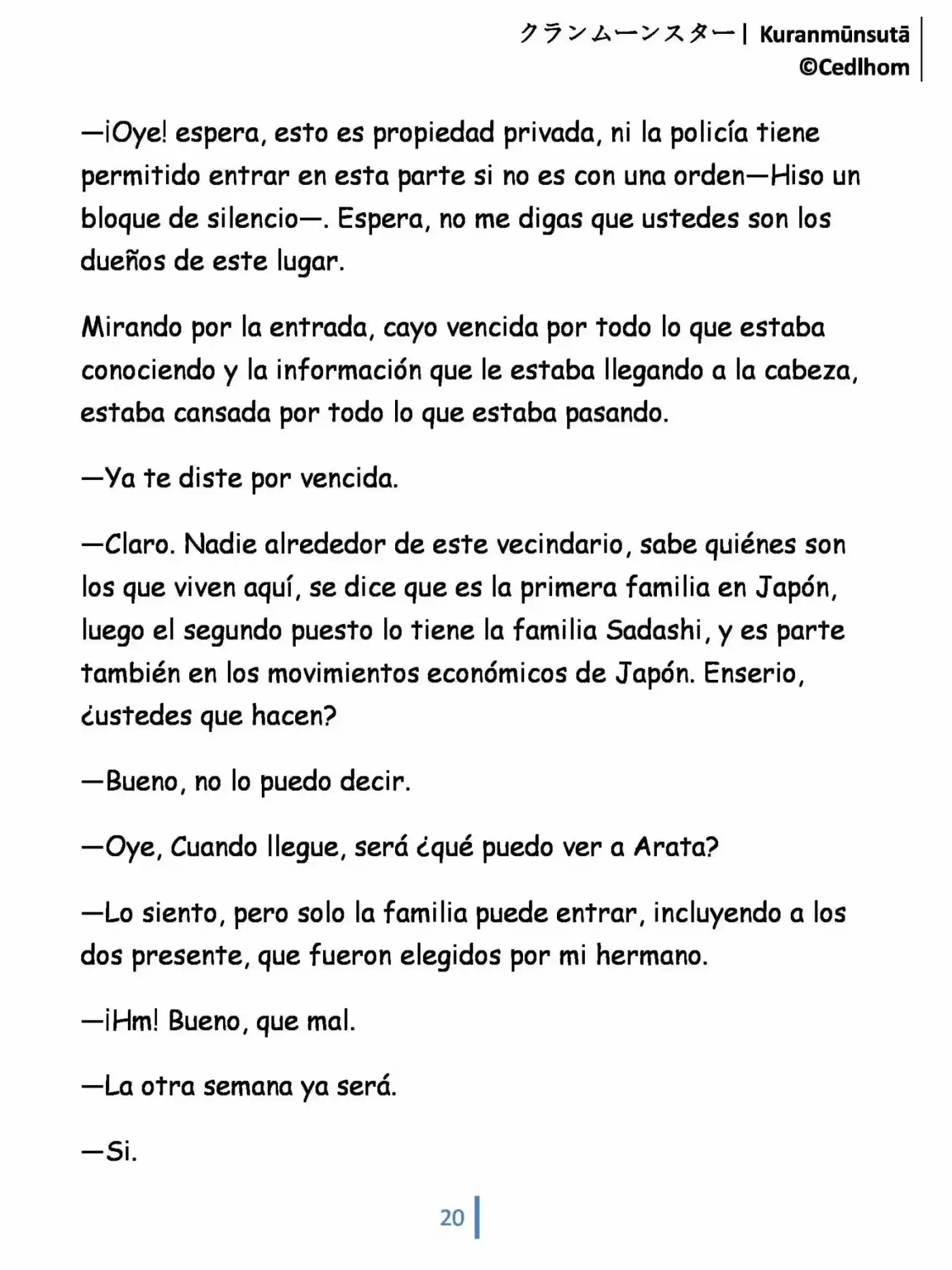Kuranmūnsutā (Novela) - Capítulo 5 - Página 20 - LectorTMOo
