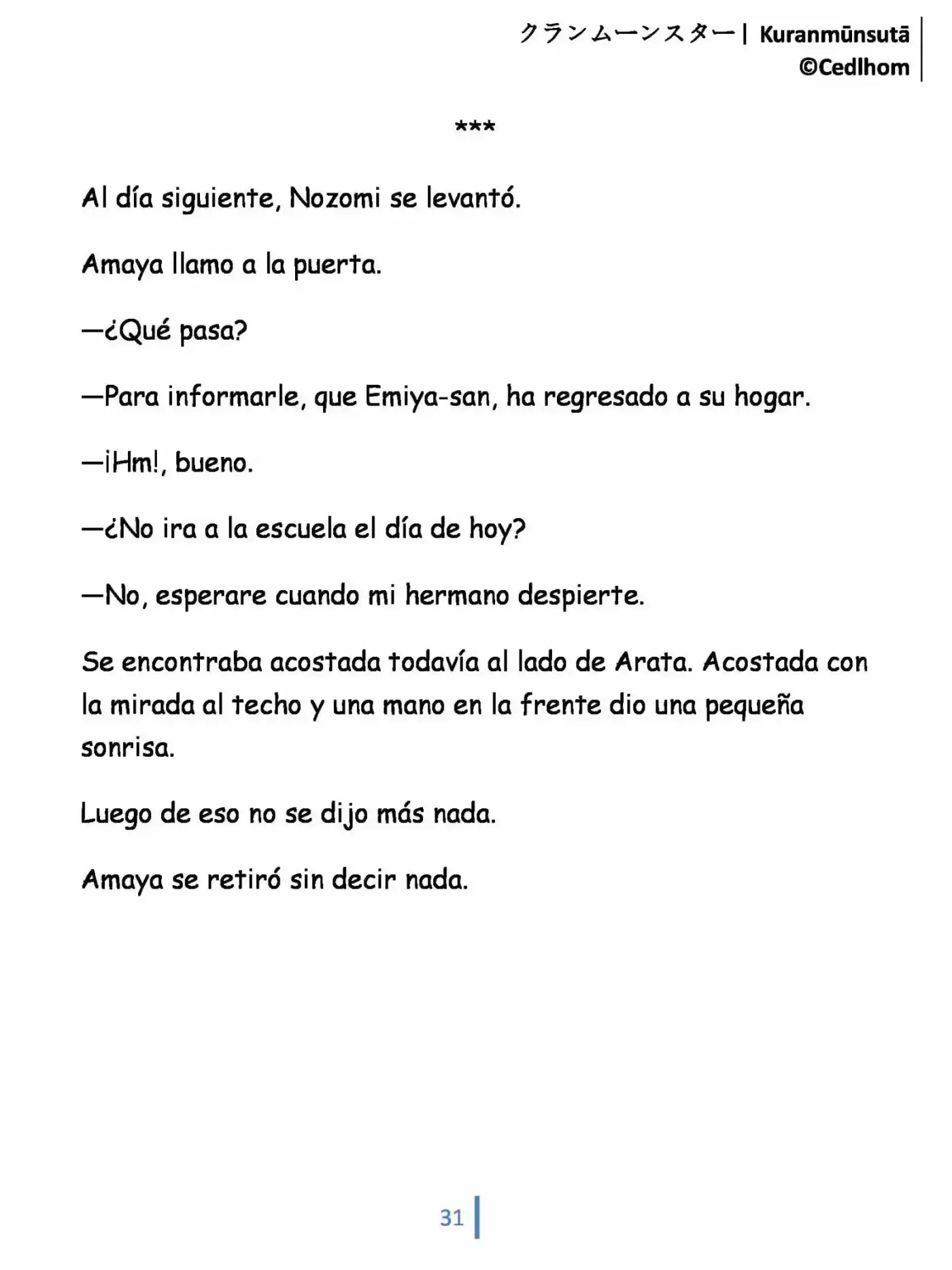 Kuranmūnsutā (Novela) - Capítulo 5 - Página 31 - LectorTMOo