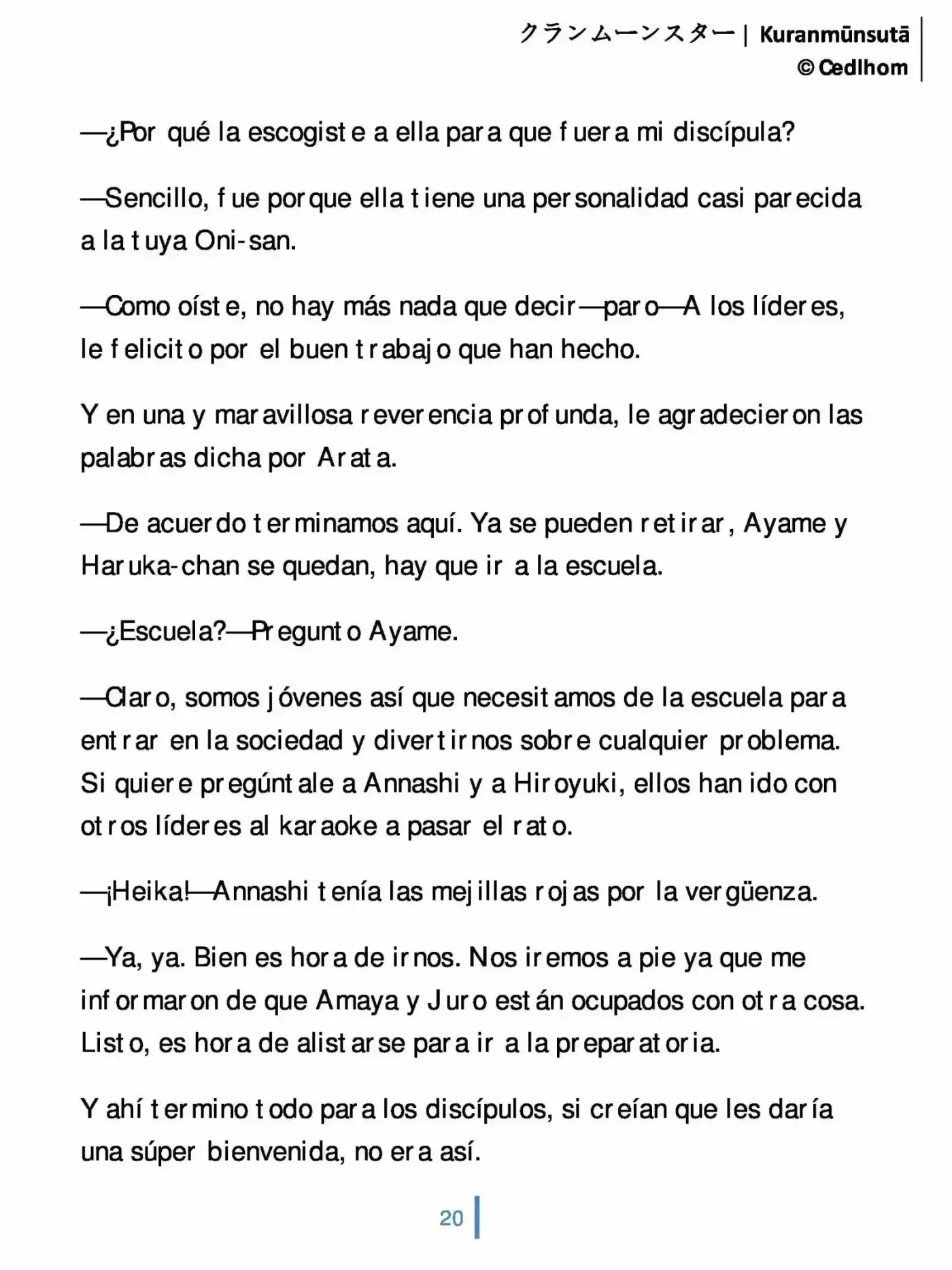 Kuranmūnsutā (Novela) - Capítulo 6 - Página 20 - LectorTMOo