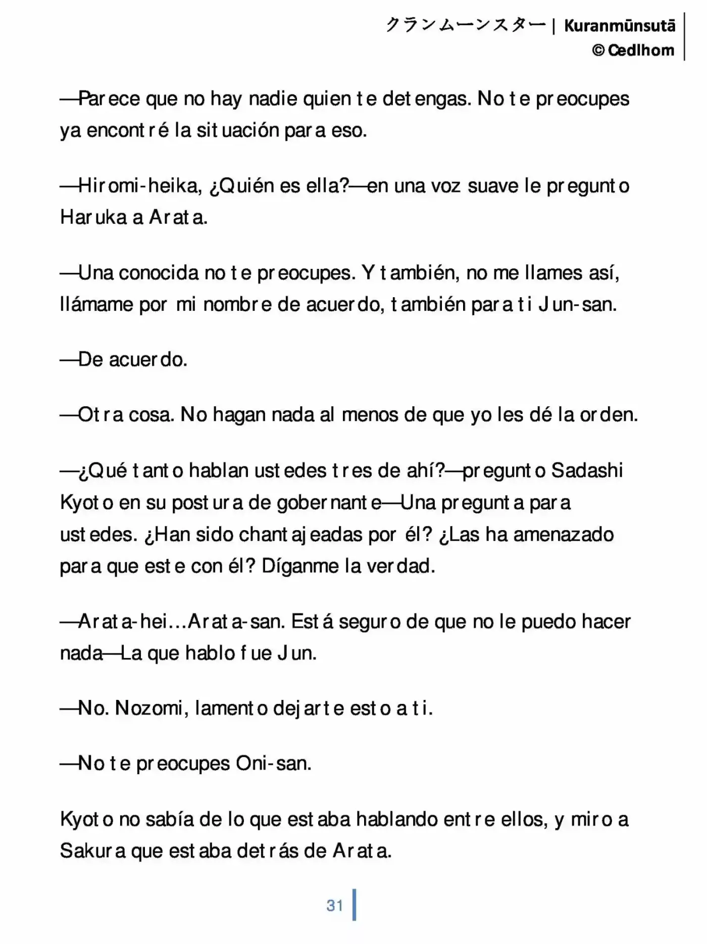 Kuranmūnsutā (Novela) - Capítulo 6 - Página 31 - LectorTMOo