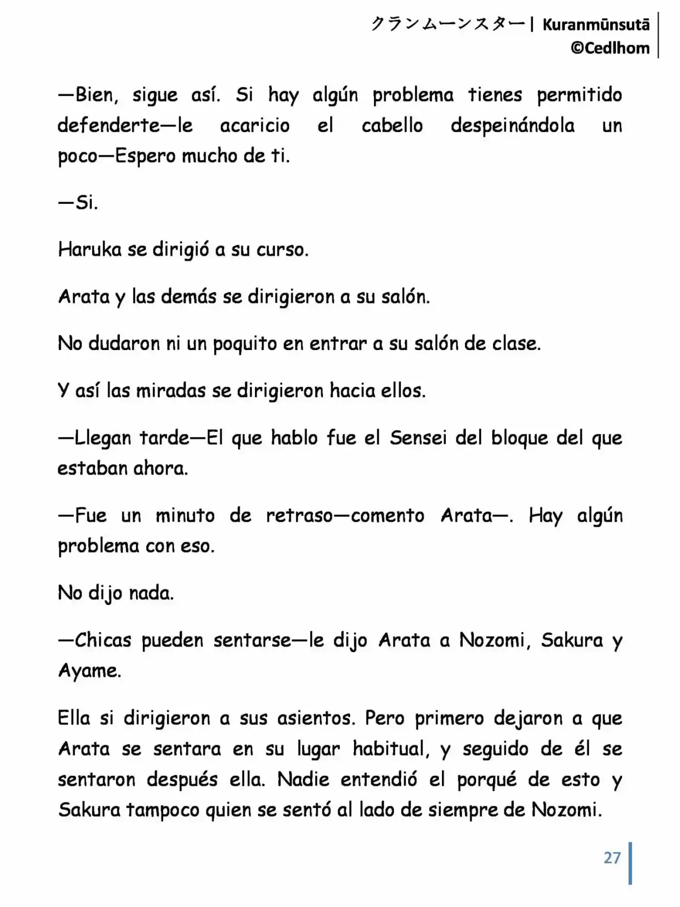 Kuranmūnsutā (Novela) - Capítulo 7 - Página 27 - LectorTMOo