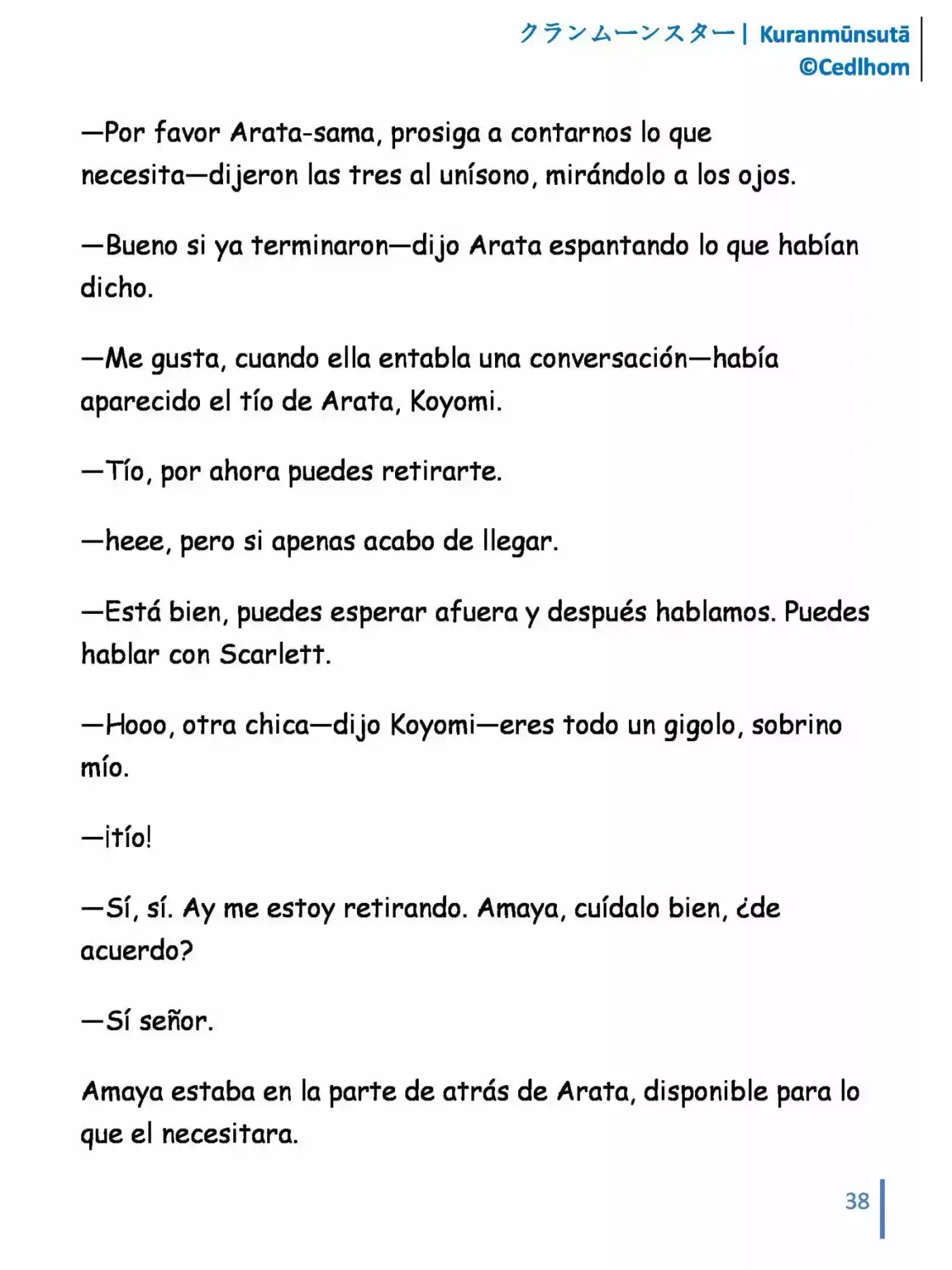Kuranmūnsutā (Novela) - Capítulo 8 - Página 38 - LectorTMOo
