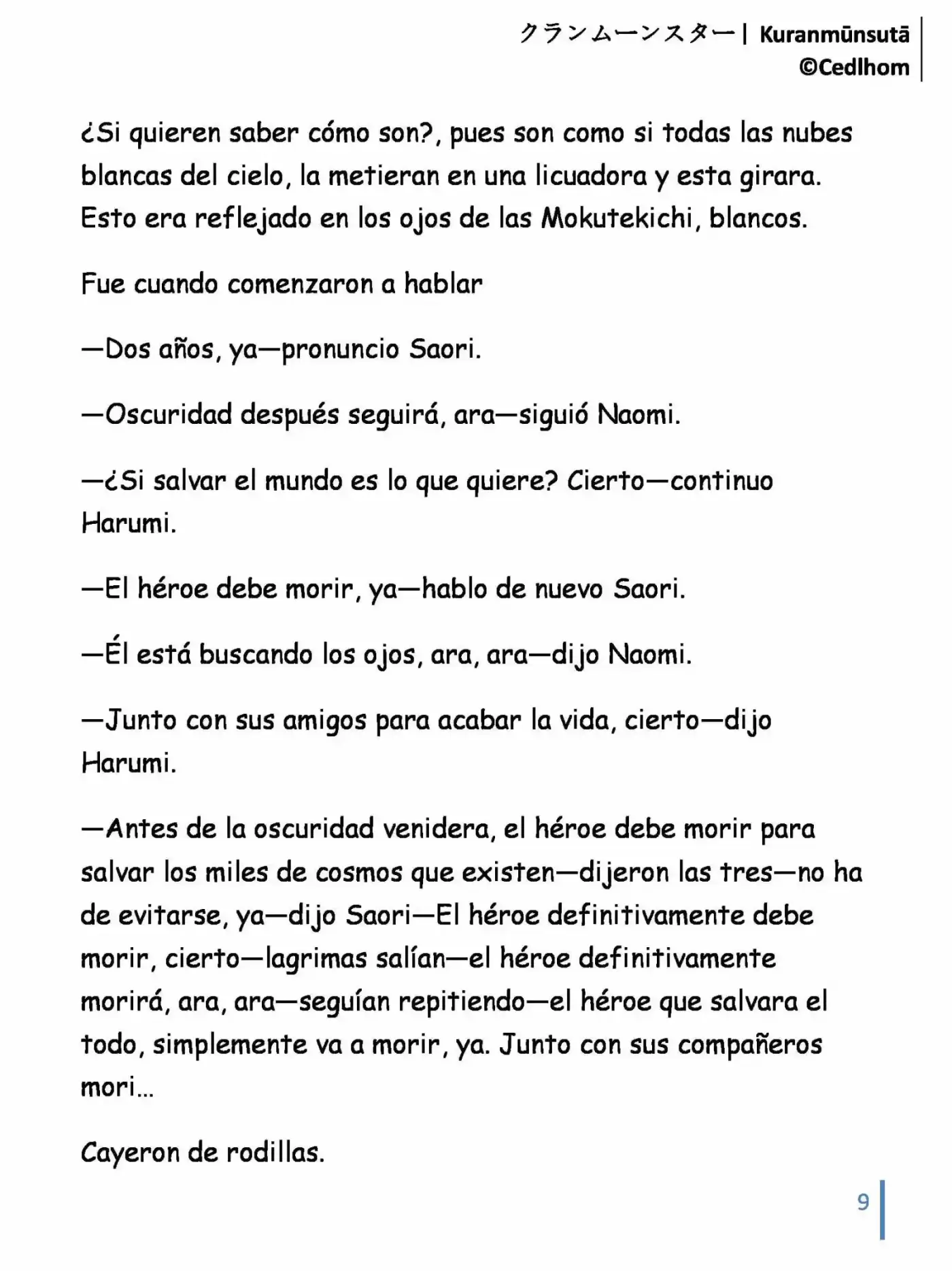 Kuranmūnsutā (Novela) - Capítulo 9 - Página 9 - LectorTMOo