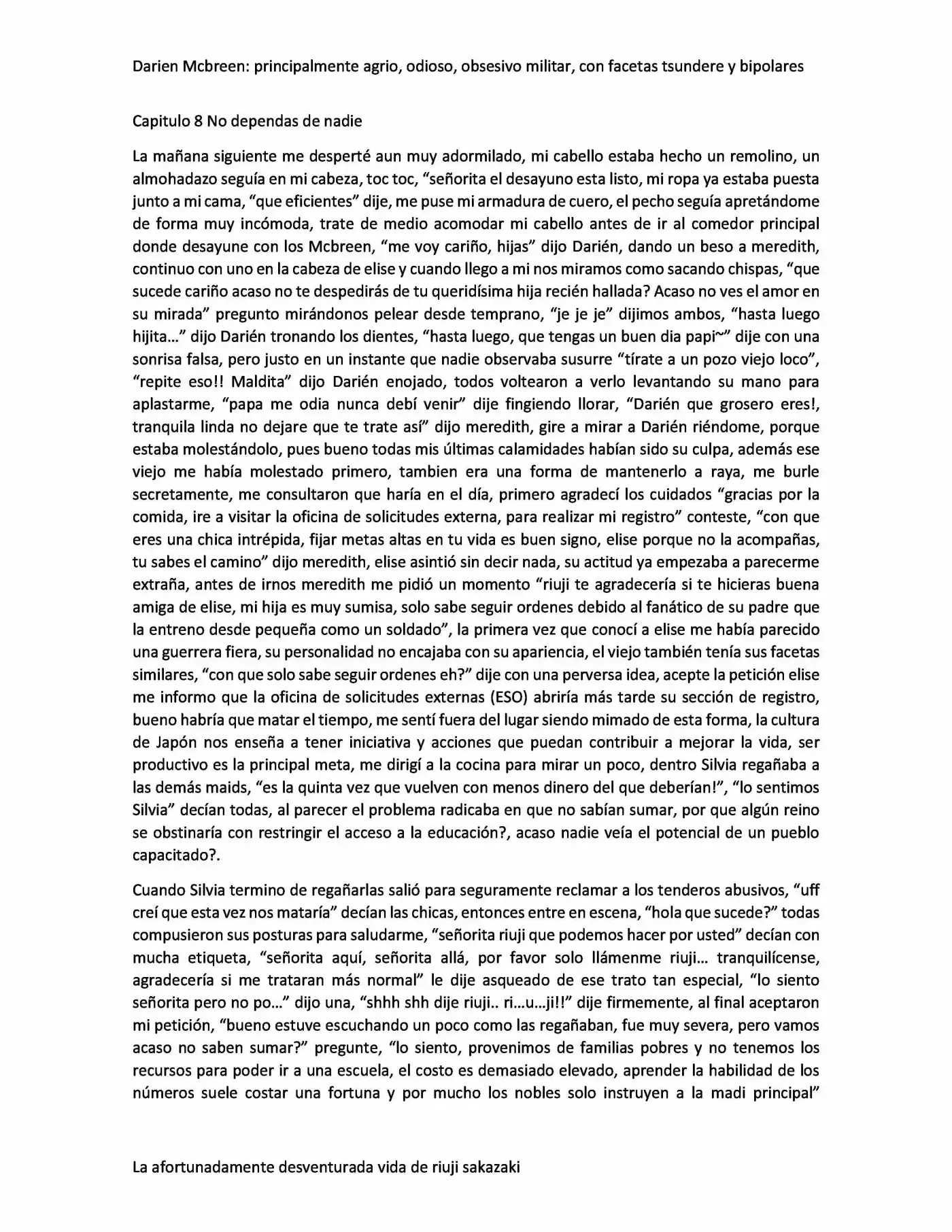 La Afortunadamente Desventurada Vida De Riuji Sakazaki (Novela) - Capítulo 8 - Página 1 - LectorTMOo