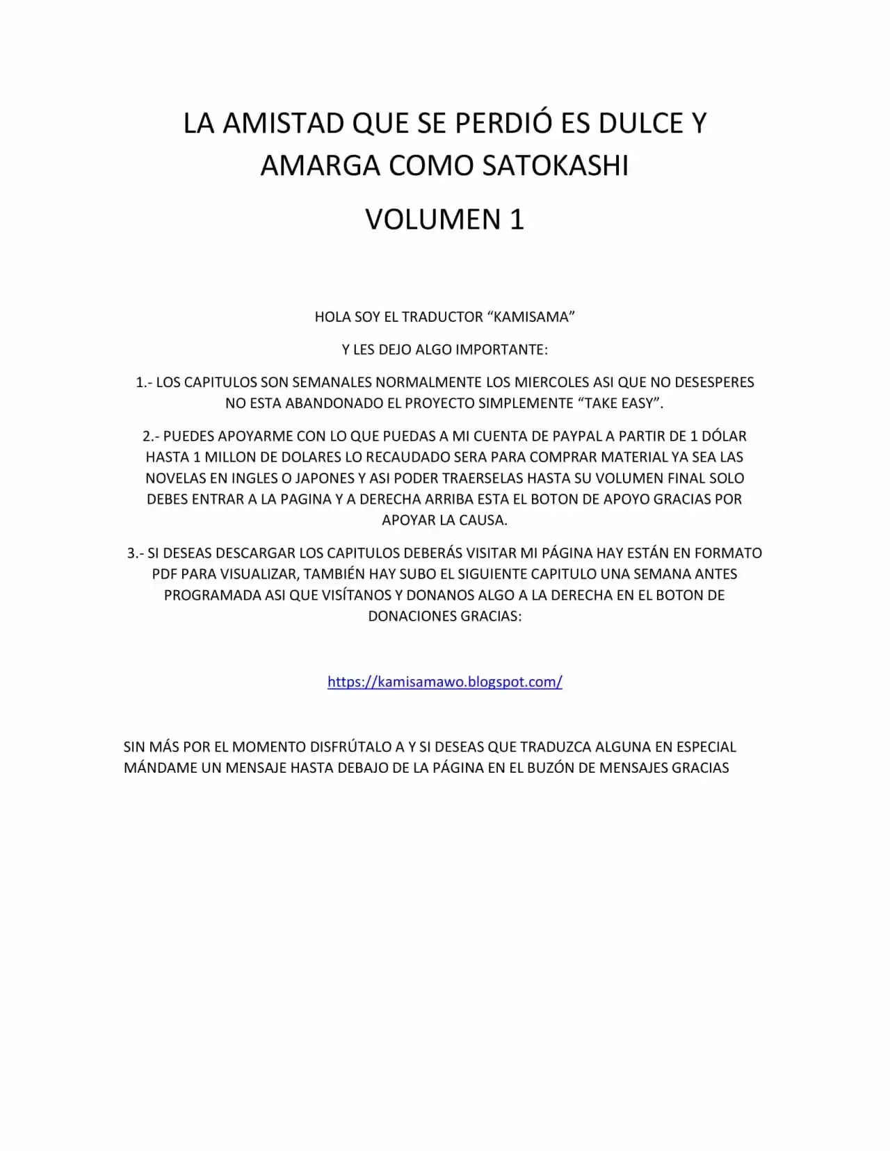 LA AMISTAD QUE SE PERDIÓ ES DULCE Y AMARGA COMO SATOKASHI (Novela) - Capítulo 1 - Página 2 - LectorTMOo