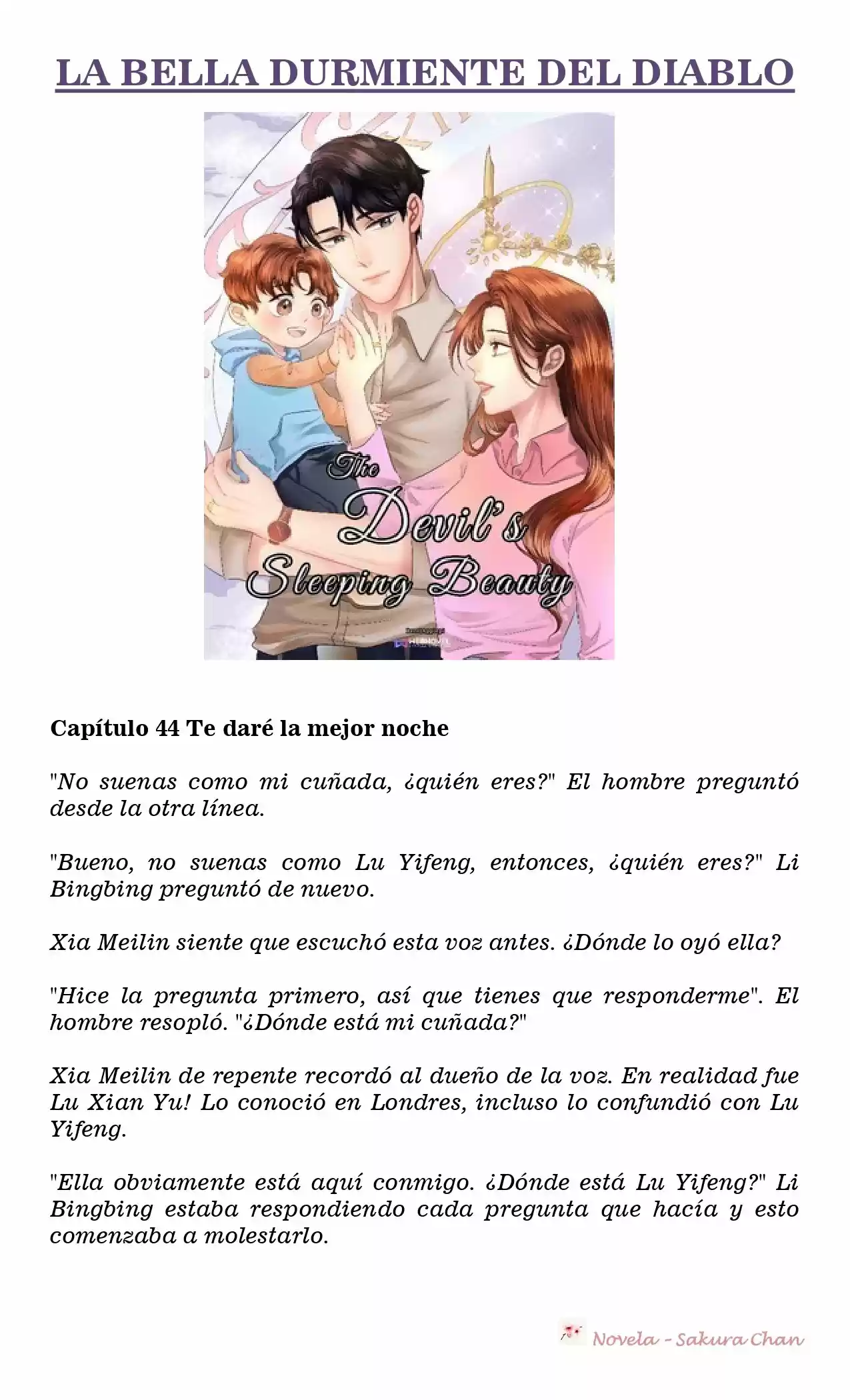 La Bella Durmiente Del Diablo (Libro 1) (Novela) - Capítulo 44 - Página 1 - LectorTMOo