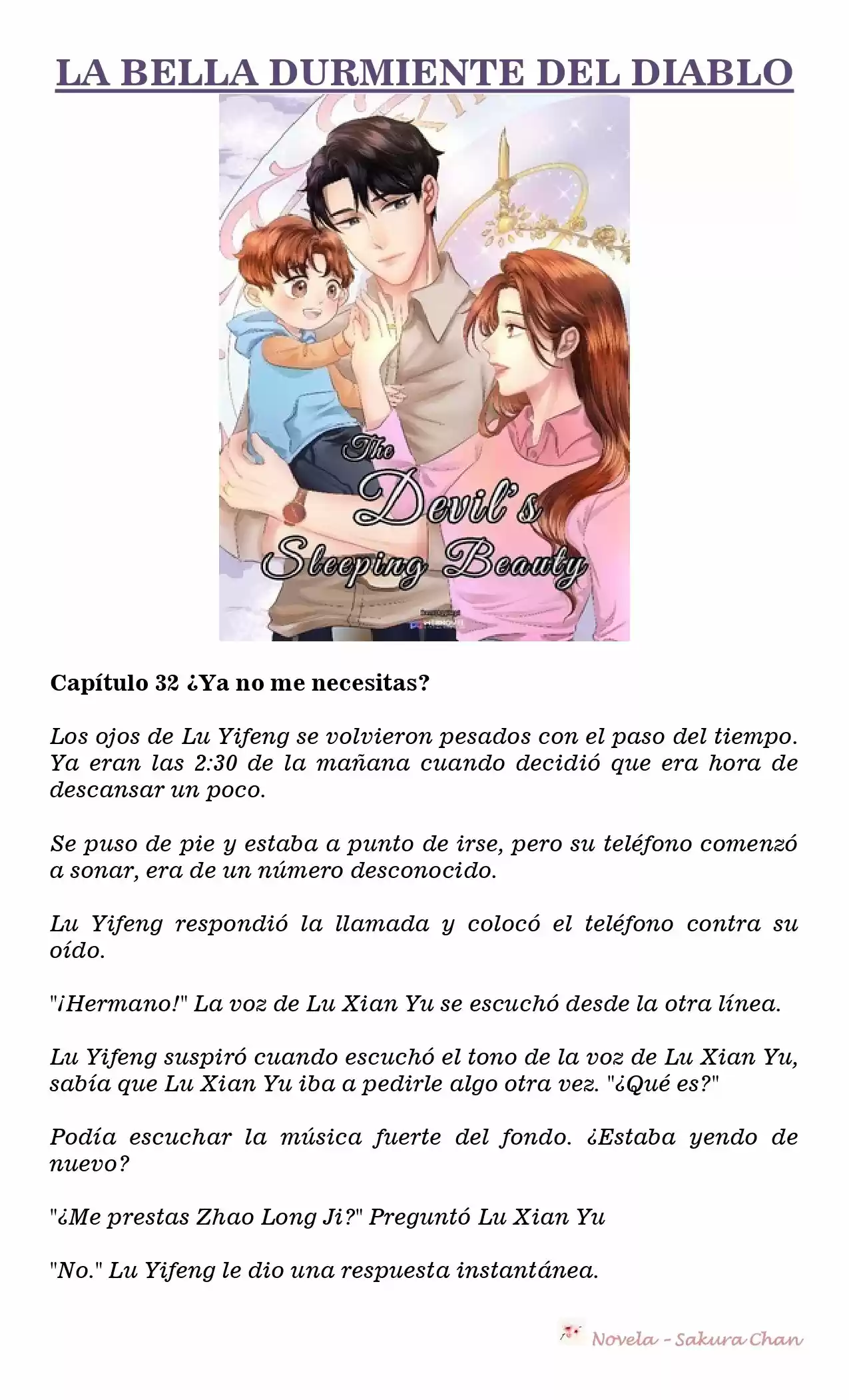 La Bella Durmiente Del Diablo (Novela) - Capítulo 32 - Página 1 - LectorTMOo