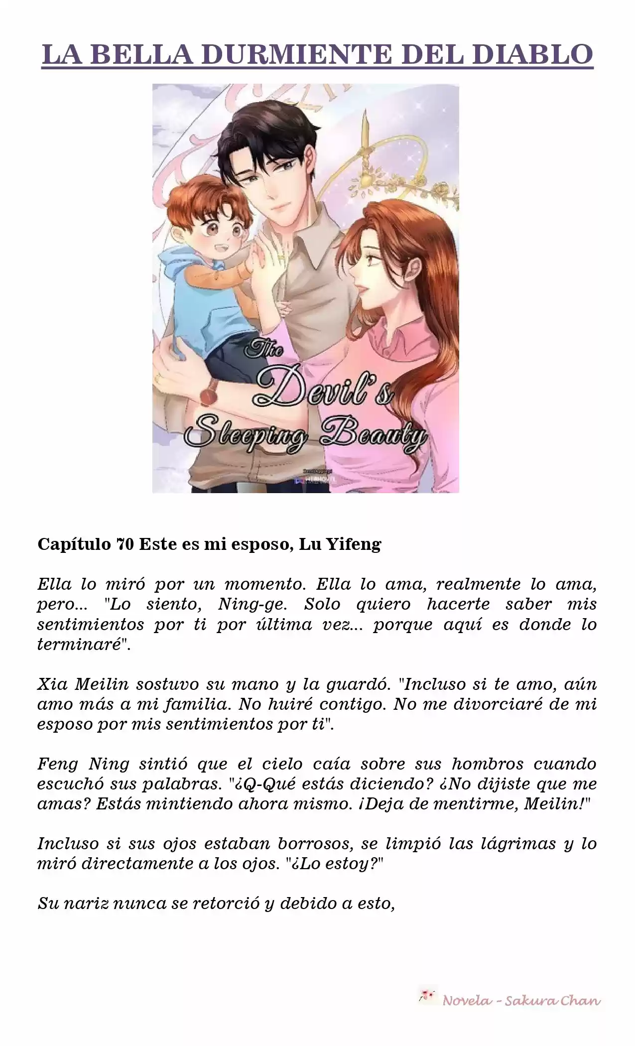 La Bella Durmiente Del Diablo (Novela) - Capítulo 70 - Página 1 - LectorTMOo