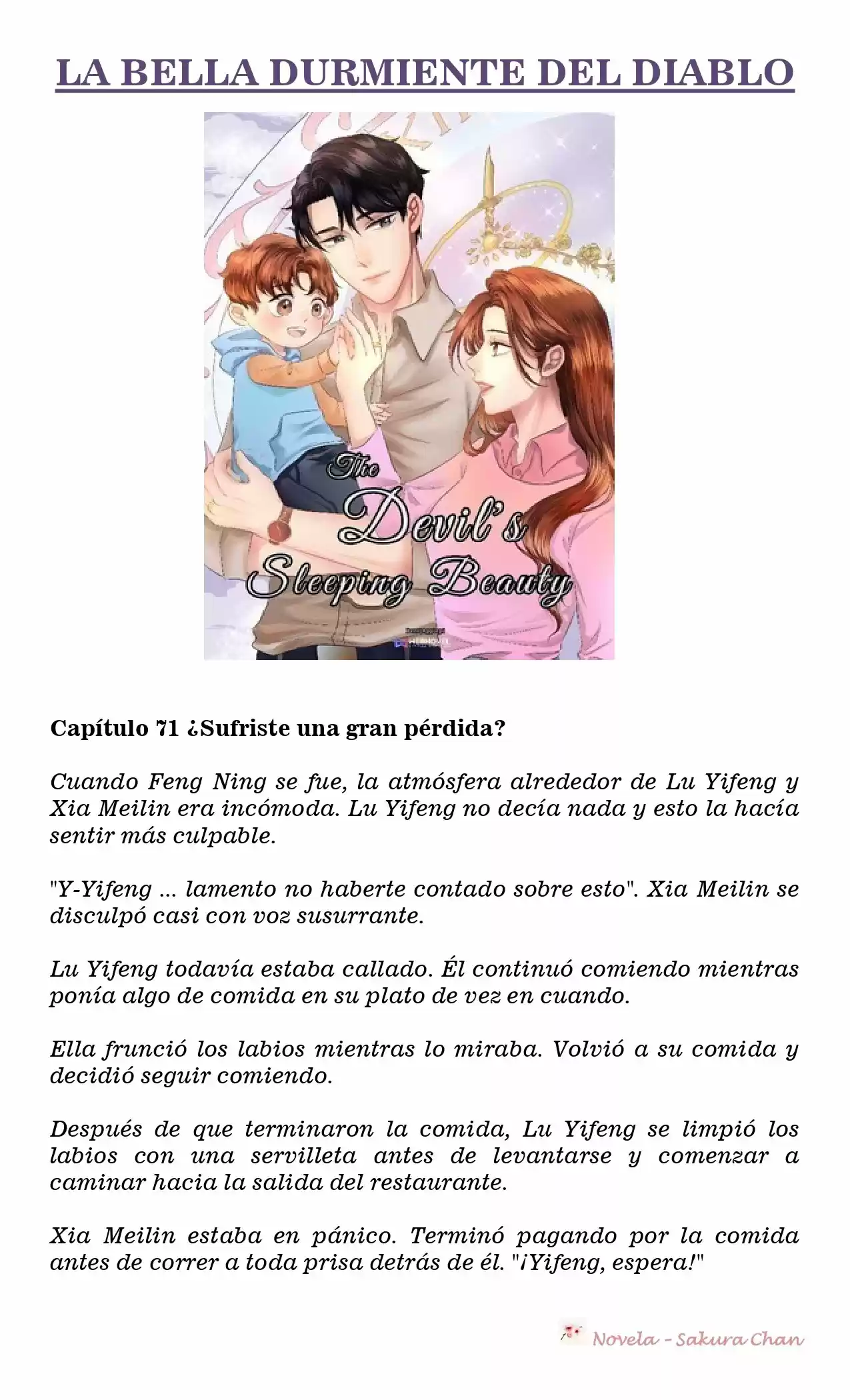 La Bella Durmiente Del Diablo (Novela) - Capítulo 71 - Página 1 - LectorTMOo