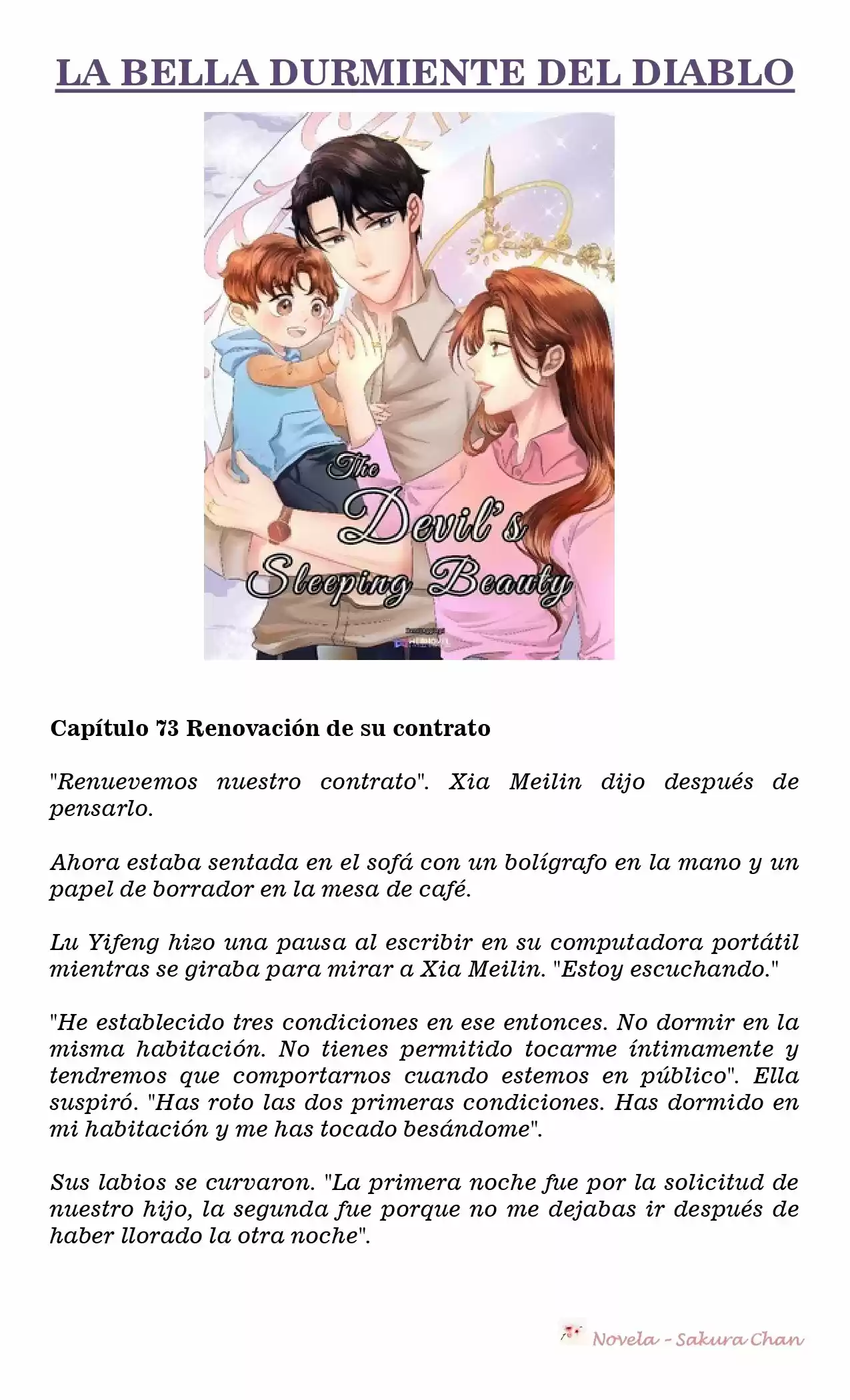 La Bella Durmiente Del Diablo (Novela) - Capítulo 73 - Página 1 - LectorTMOo