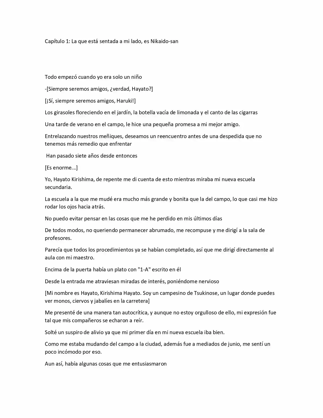 La Chica Mas Linda Me Miro En Mi Nueva Escuela, Pero Resulto Ser Mi Amigo De La Infancia Que Solía Pensar Que Era Un Chico (Novela) - Capítulo 1 - Página 3 - LectorTMOo