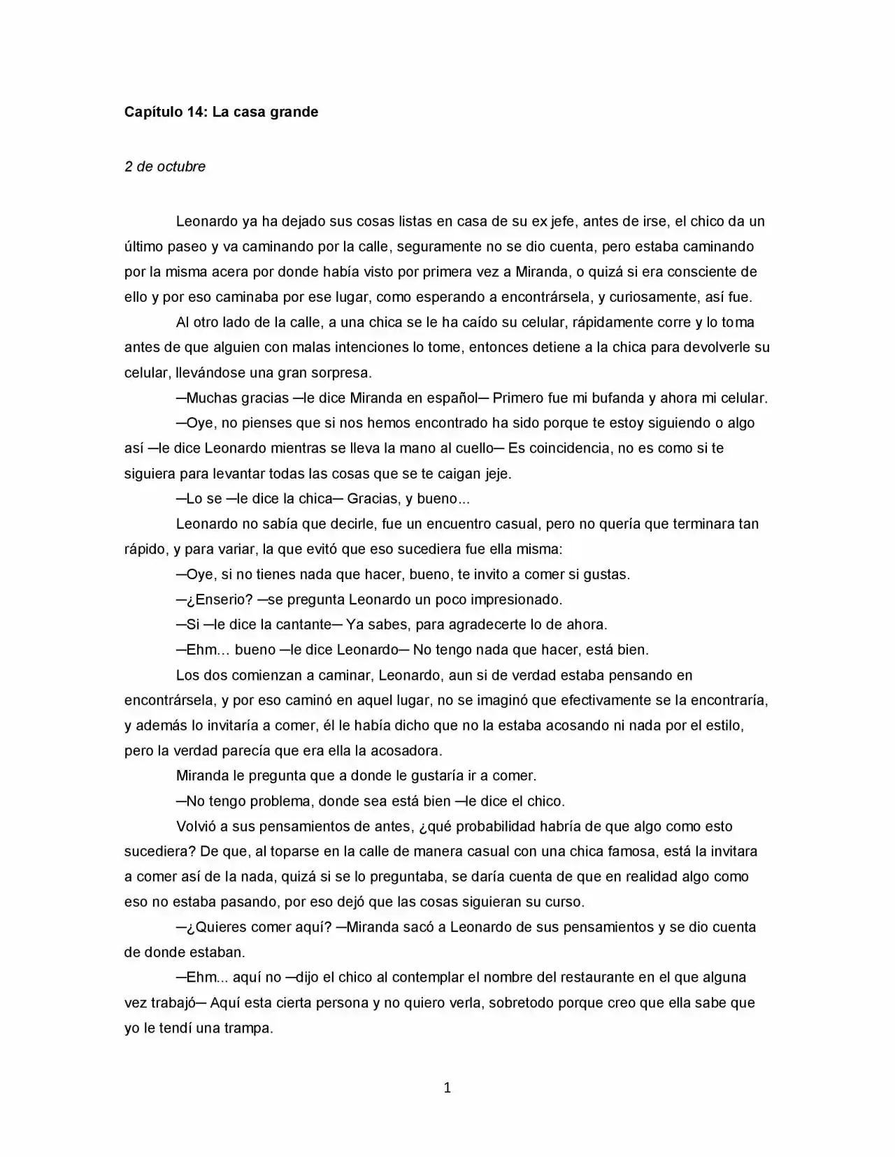 La Diferencia (Novela) - Capítulo 14 - Página 1 - LectorTMOo